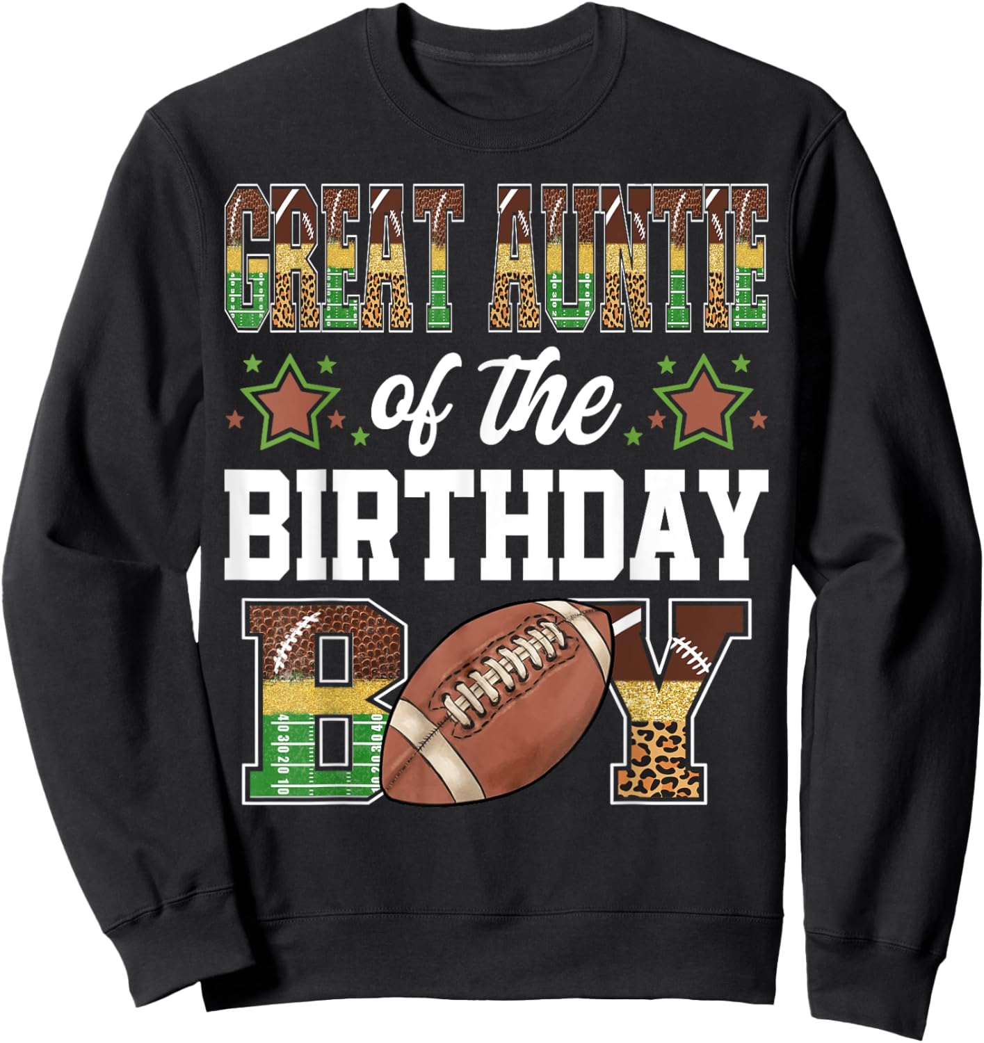 Great Auntie Of The Birthday Boy Football Player Matching Sweatshirt - Sweatshirt | Black