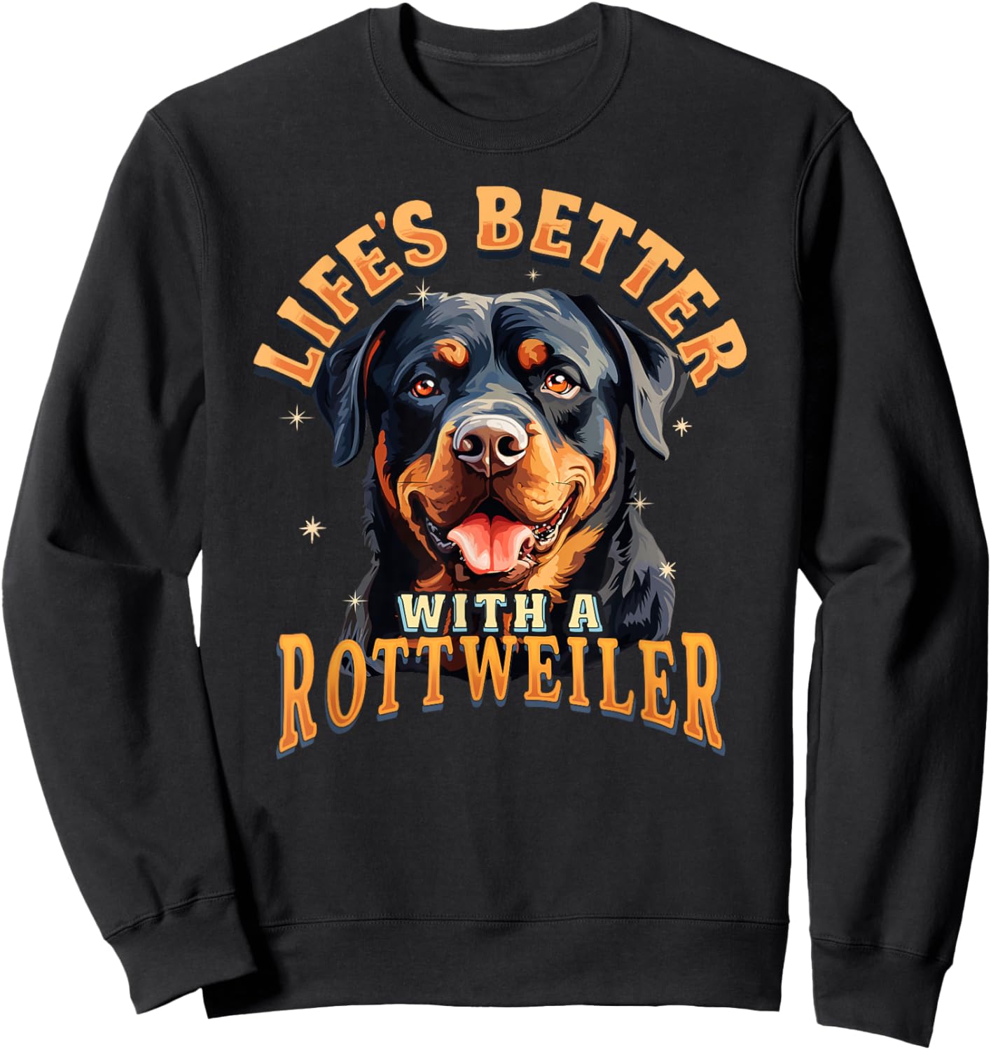 Rottweiler Dog Rott Mom Puppy Rottie Men Women Sweatshirt - Sweatshirt | Black
