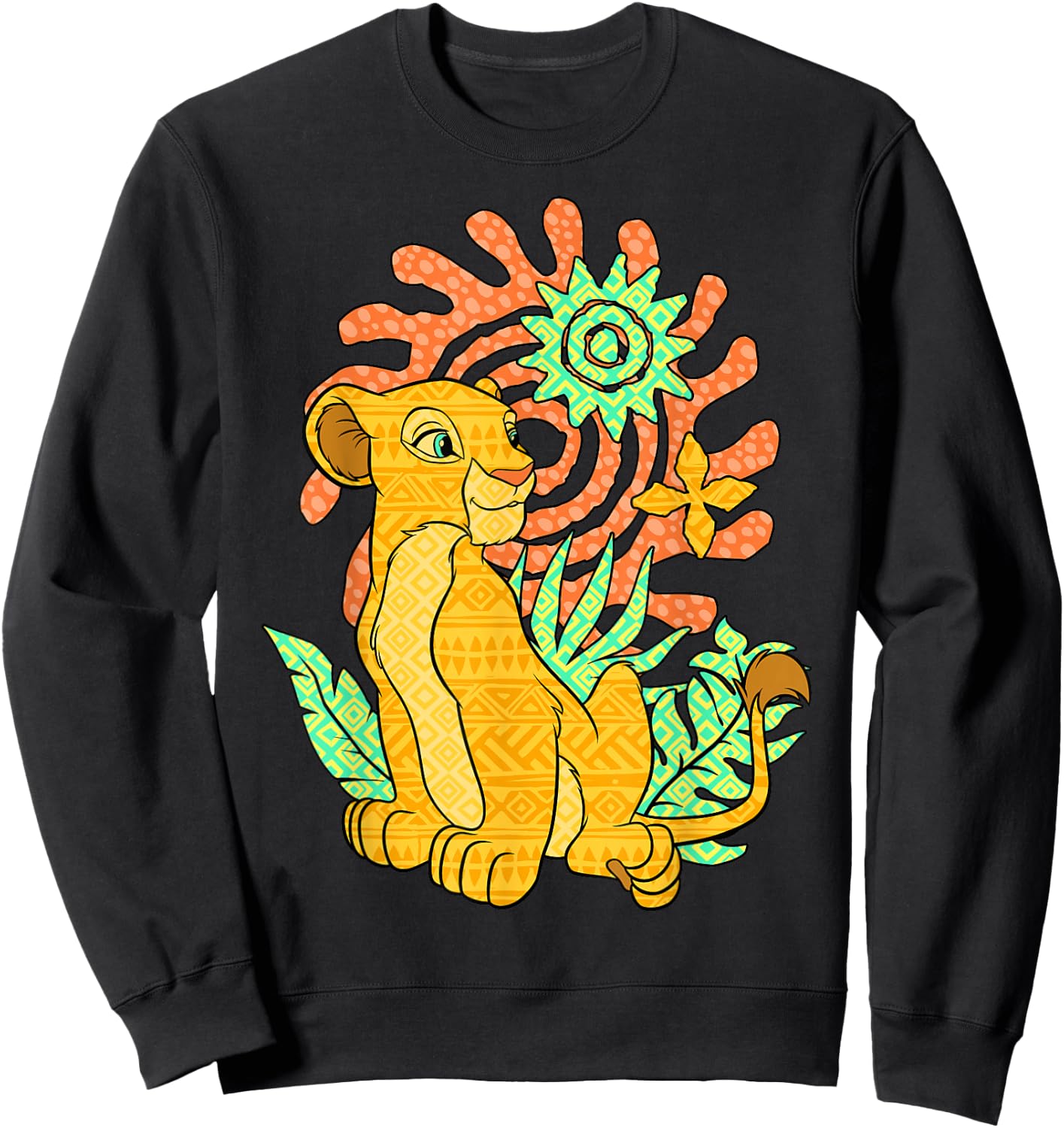 Disney The Lion King Nala Geometric Pattern Portrait Sweatshirt - Sweatshirt | Black