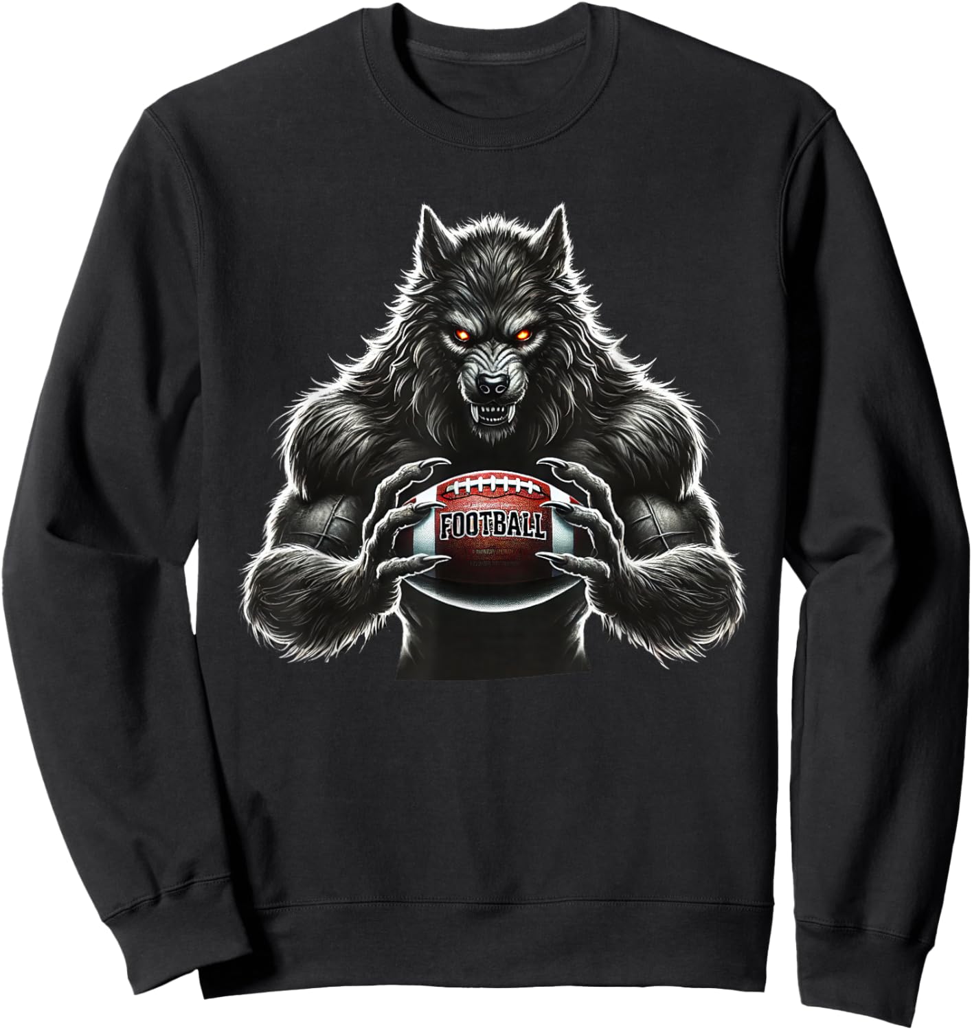 Werewolf Football Player Father Coach Halloween Costume 2025 Sweatshirt - Sweatshirt | Black