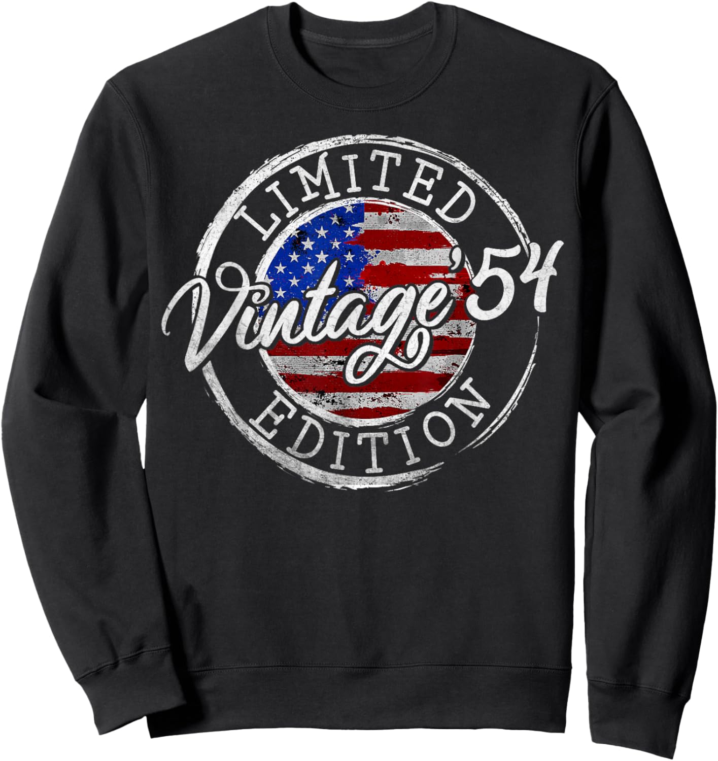 Vintage 1954 American USA Flag 70th Birthday 70 Year Old Sweatshirt - Sweatshirt | Black