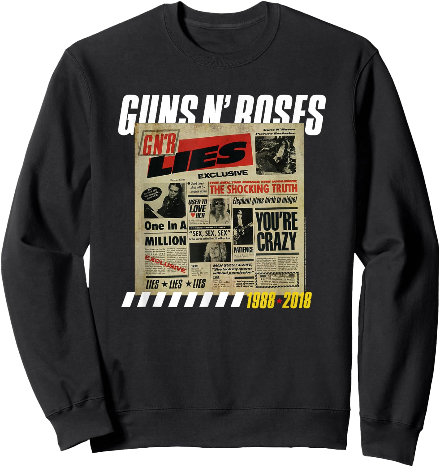 Guns N' Roses Lies Titelliste Rock Band Musik Sweatshirt - Sweatshirt | Black