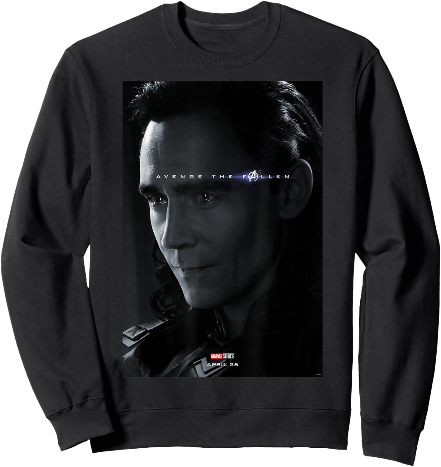 Marvel Avengers Endgame Loki Avenge The Fallen Poster Small Sweatshirt - Sweatshirt | Black