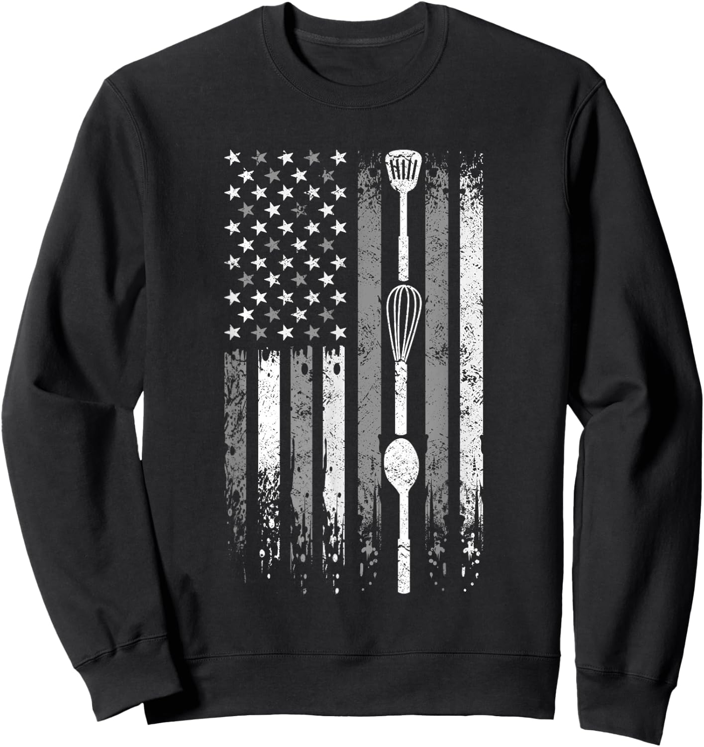 School Cafeteria Amrican Flag - Kitchen Tools Lunch Lady Sweatshirt - Sweatshirt | Black