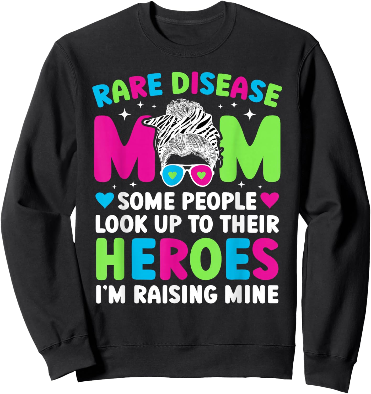 Proud Rare Disease Warrior Mother Rare Disease Awareness Sweatshirt - Sweatshirt | Black