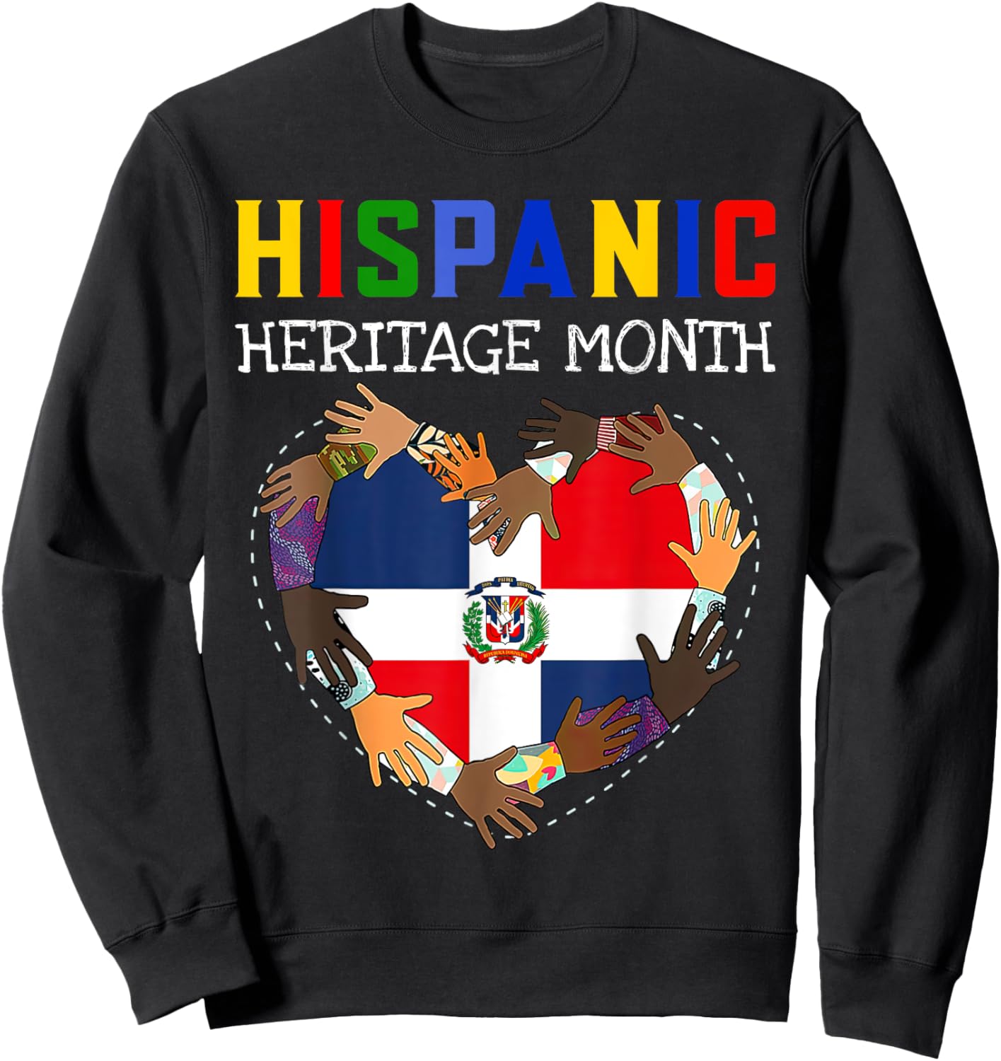 Hispanic Heritage Month Dominican Kids Boys Girls Sweatshirt - Sweatshirt | Black