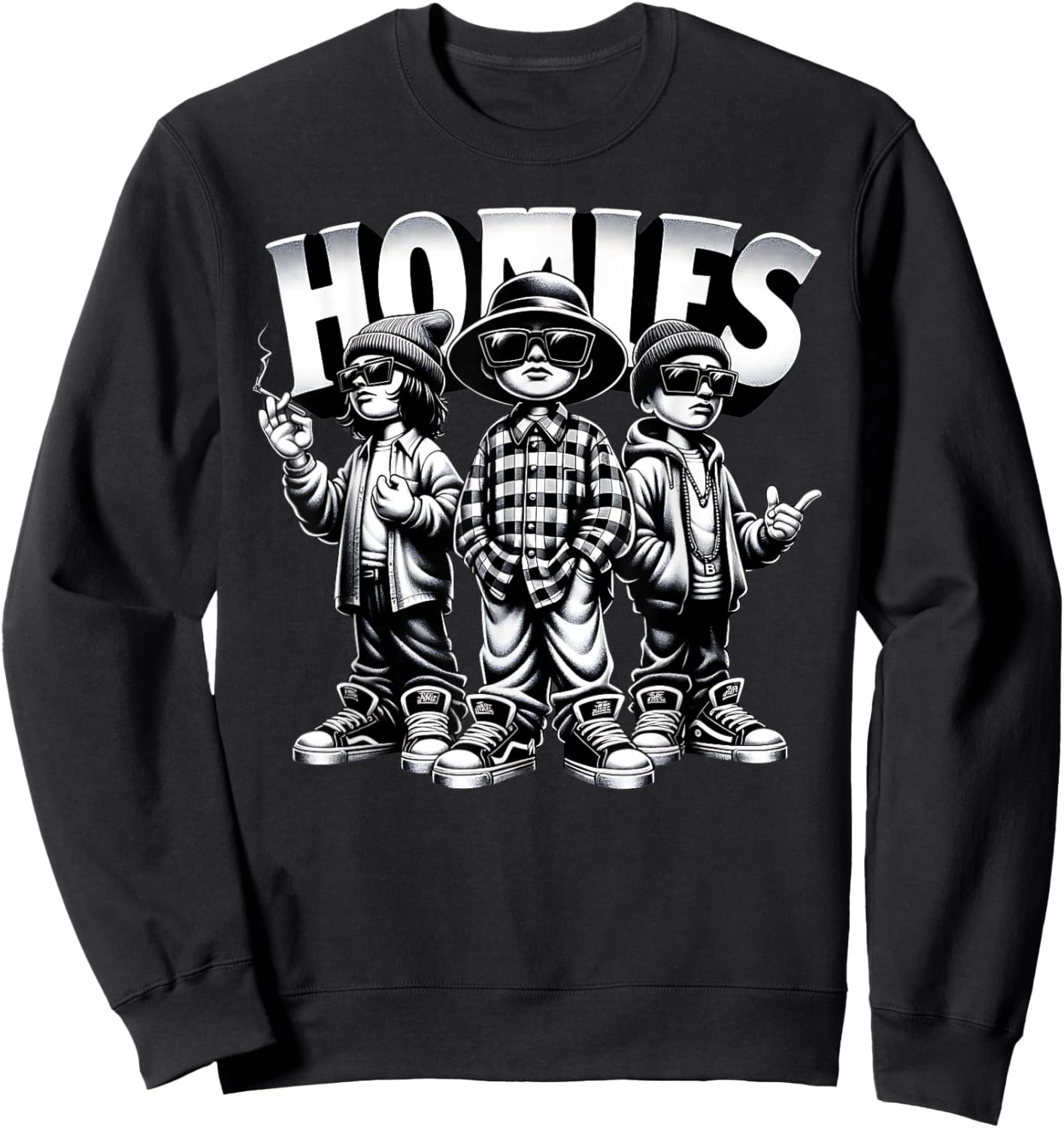 Cool Urban Cultura Chicano Latino Mexican Pride Homies Sweatshirt - Sweatshirt | Black