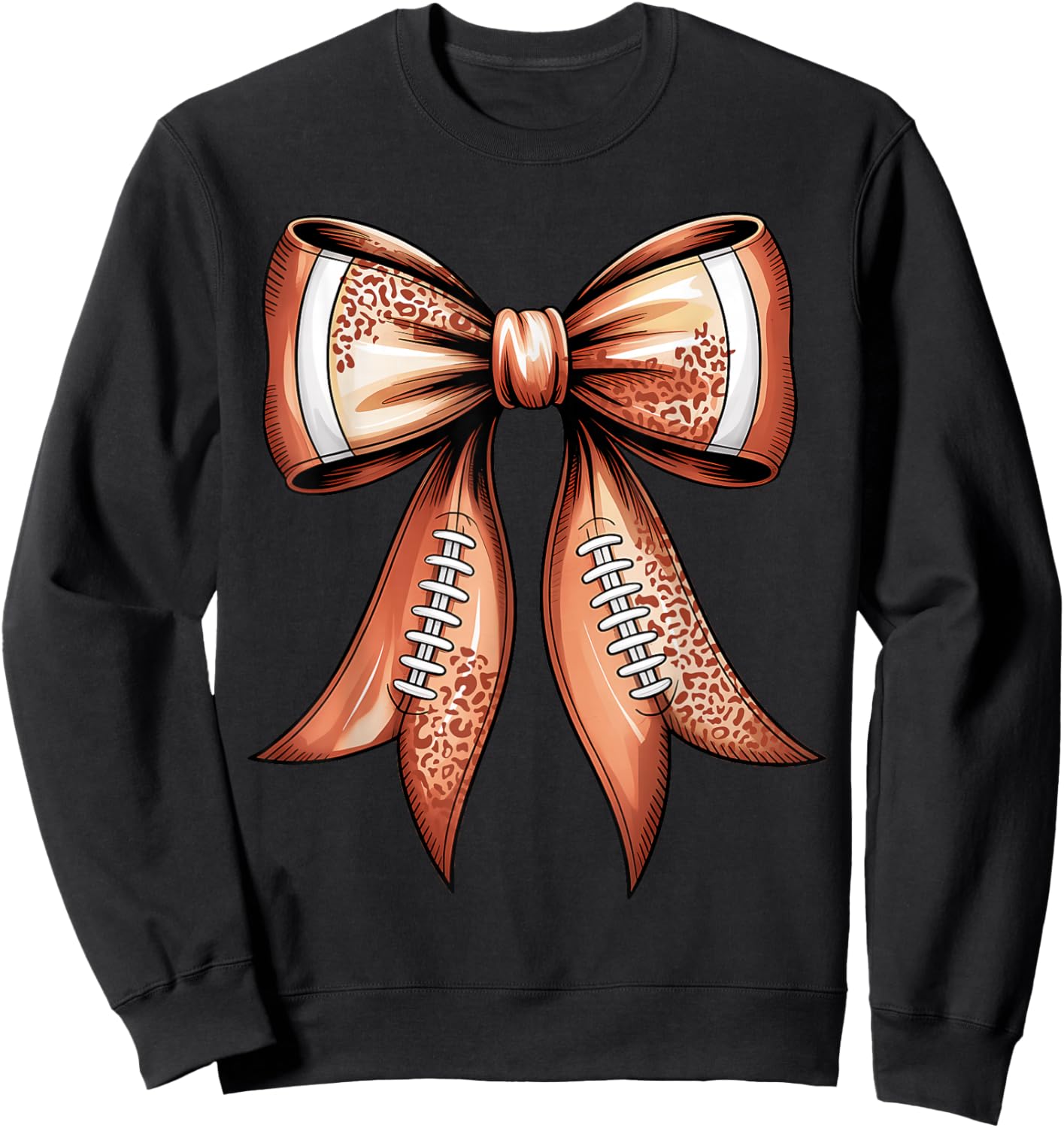 Groovy Cute Coquette Bow Game Day Football for Mom Girls Sweatshirt - Sweatshirt | Black