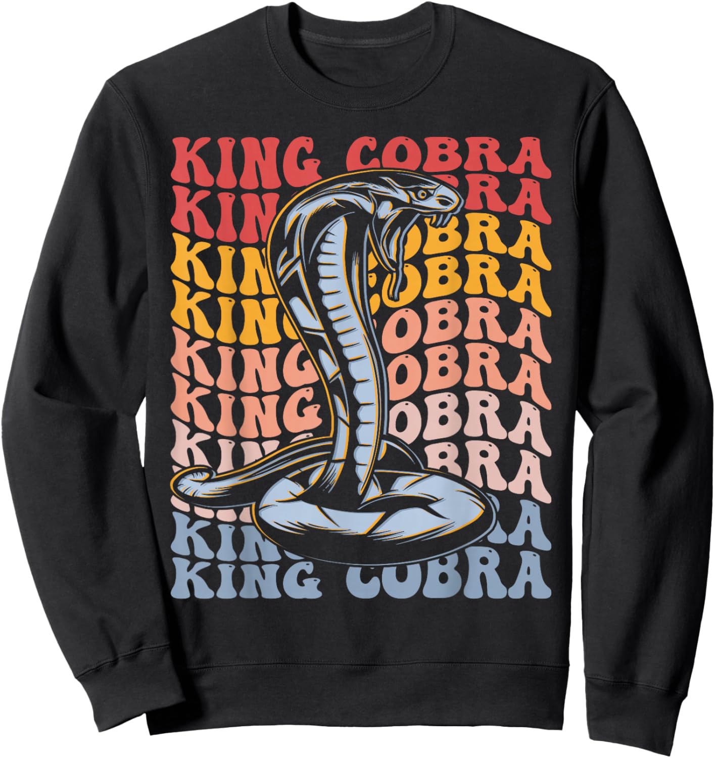 King Cobra Groovy Vintage Snake Sweatshirt - Sweatshirt | Black