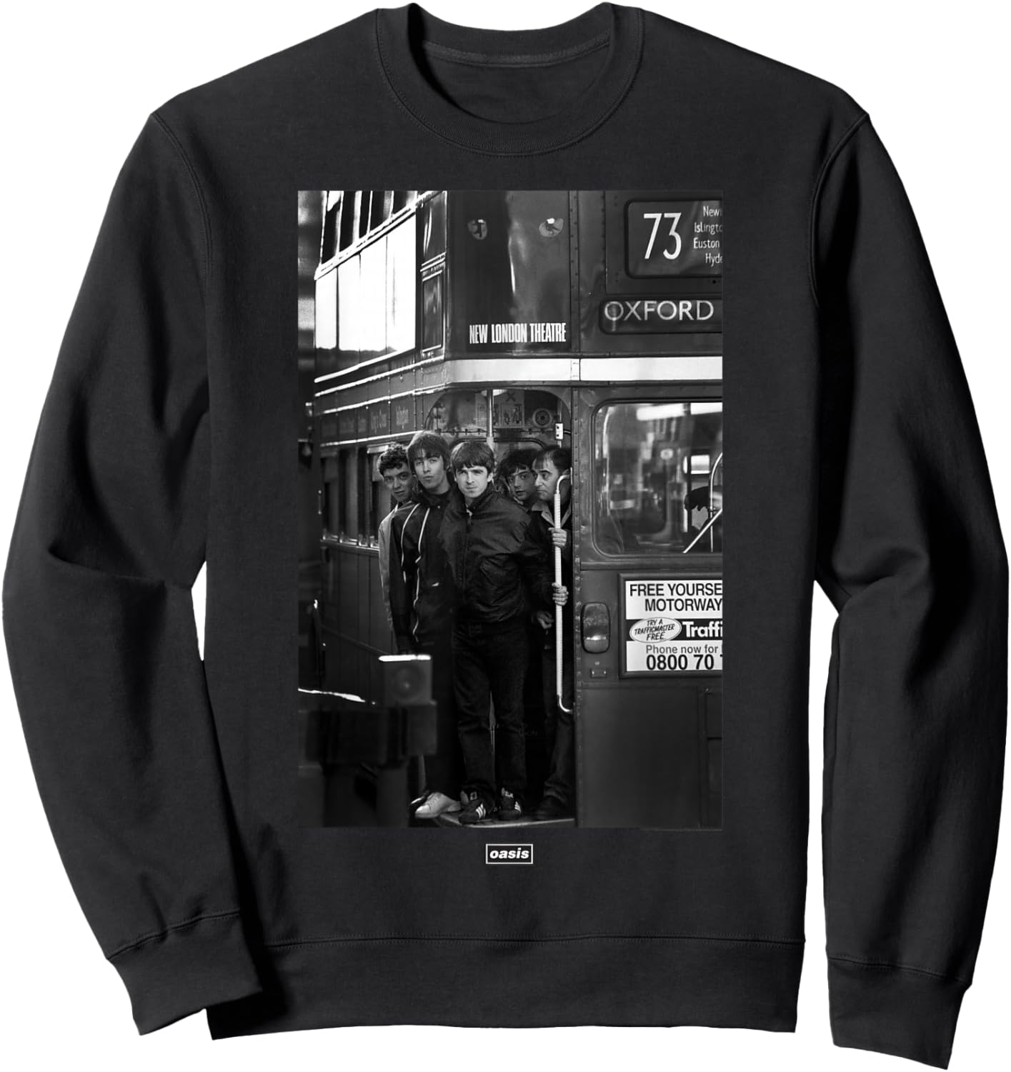 Oasis London Bus Photograph -Kids - Black, Small Sweatshirt - Sweatshirt | Black
