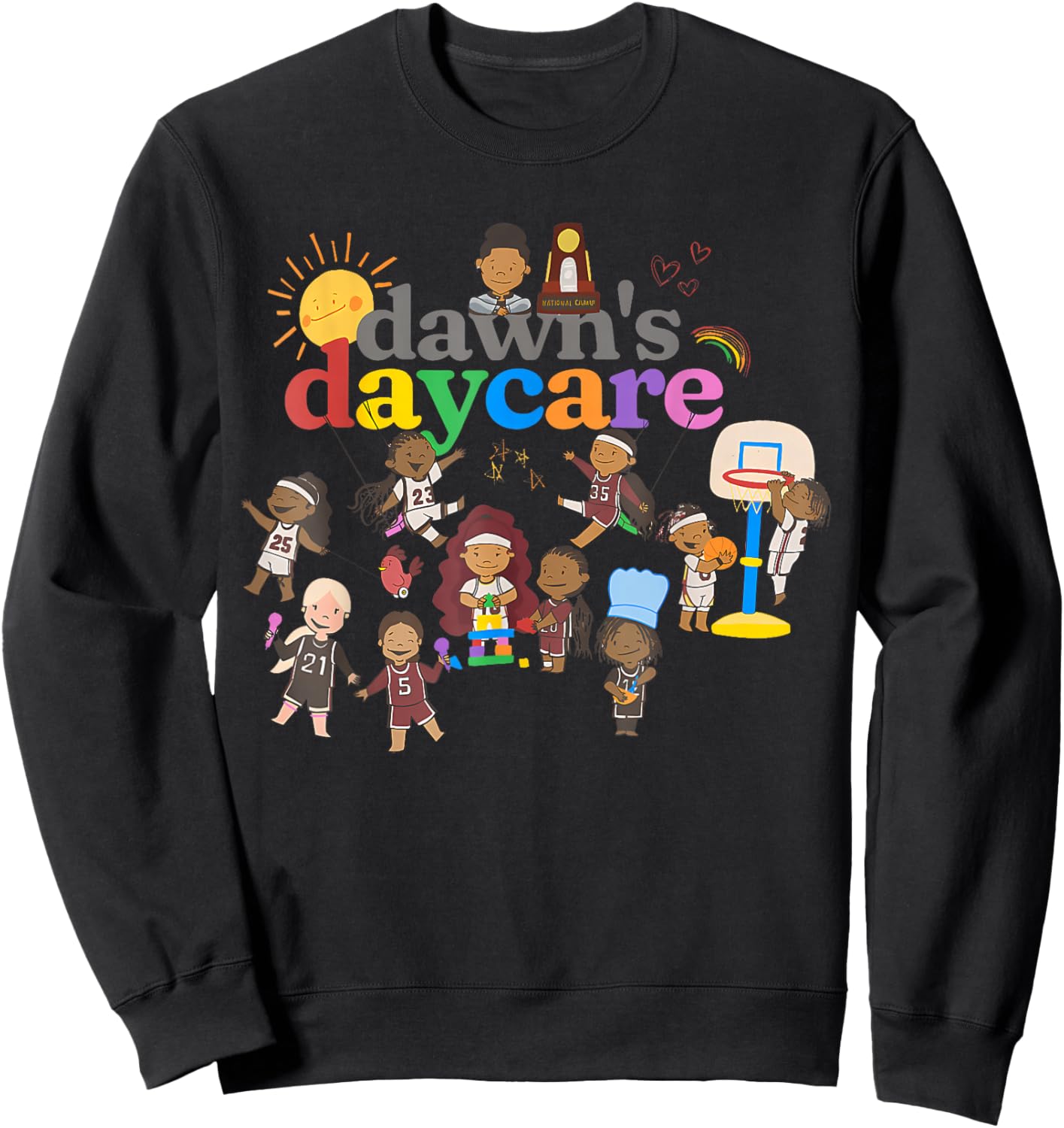Funny Dawn's Daycare Basketball Cute Kids Sweatshirt - Sweatshirt | Black