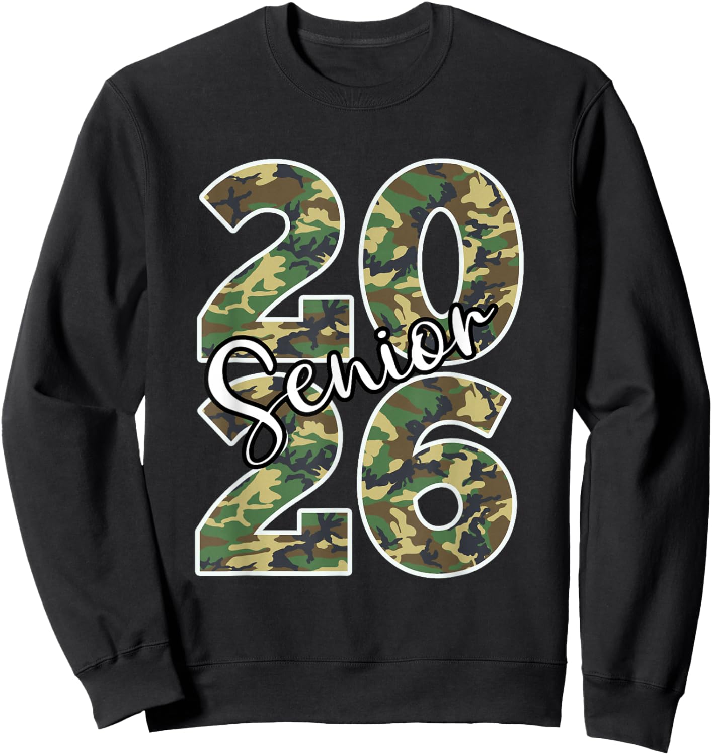 Senior Class of 2026 Camo Sweatshirt - Sweatshirt | Black