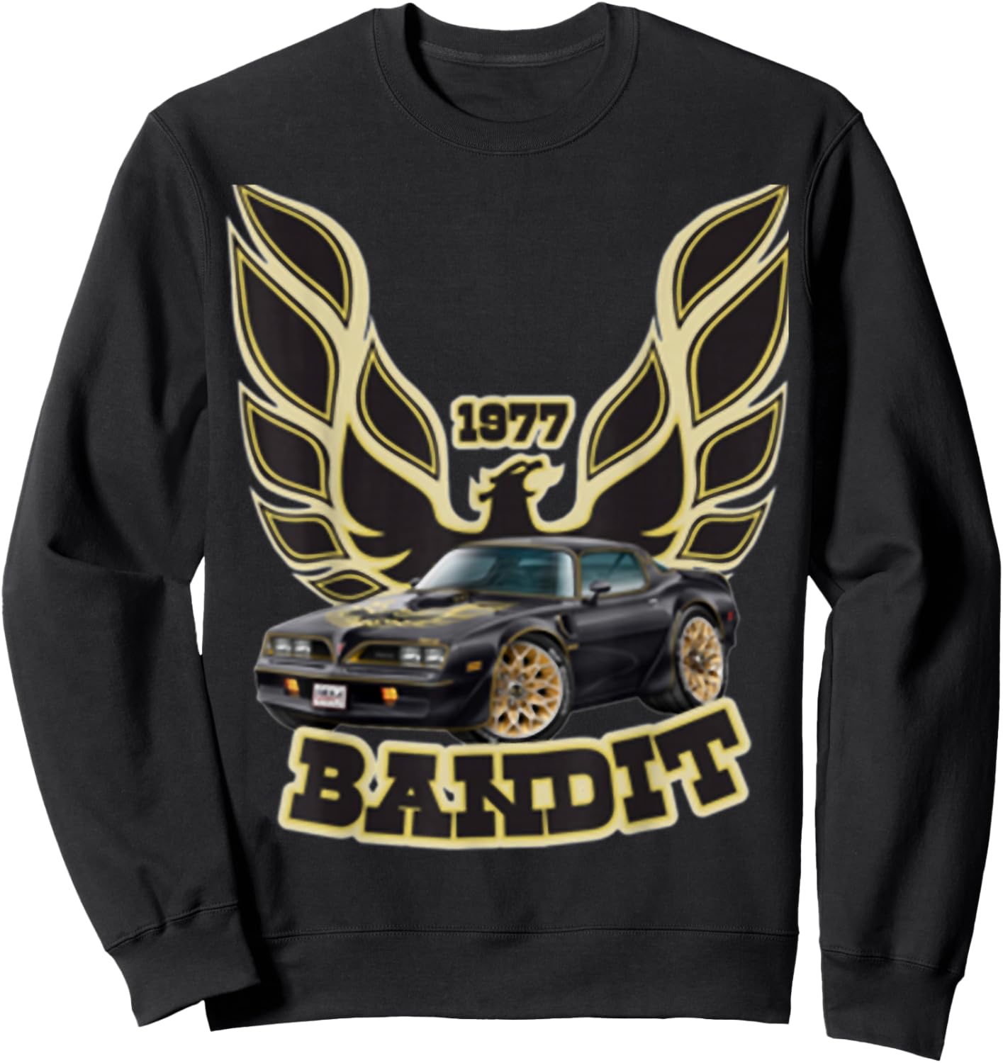 1977 77 trans am vintage black car MUSCLE CARS 70s CLASSIC Sweatshirt - Sweatshirt | Black