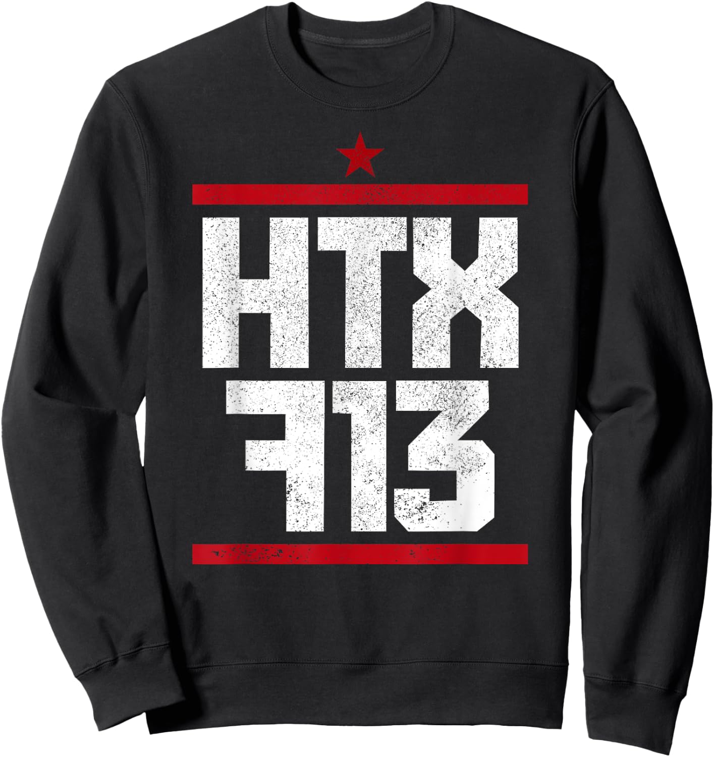 Houston Texas HTX 713 Area Code Vintage Pride Sweatshirt - Sweatshirt | Black