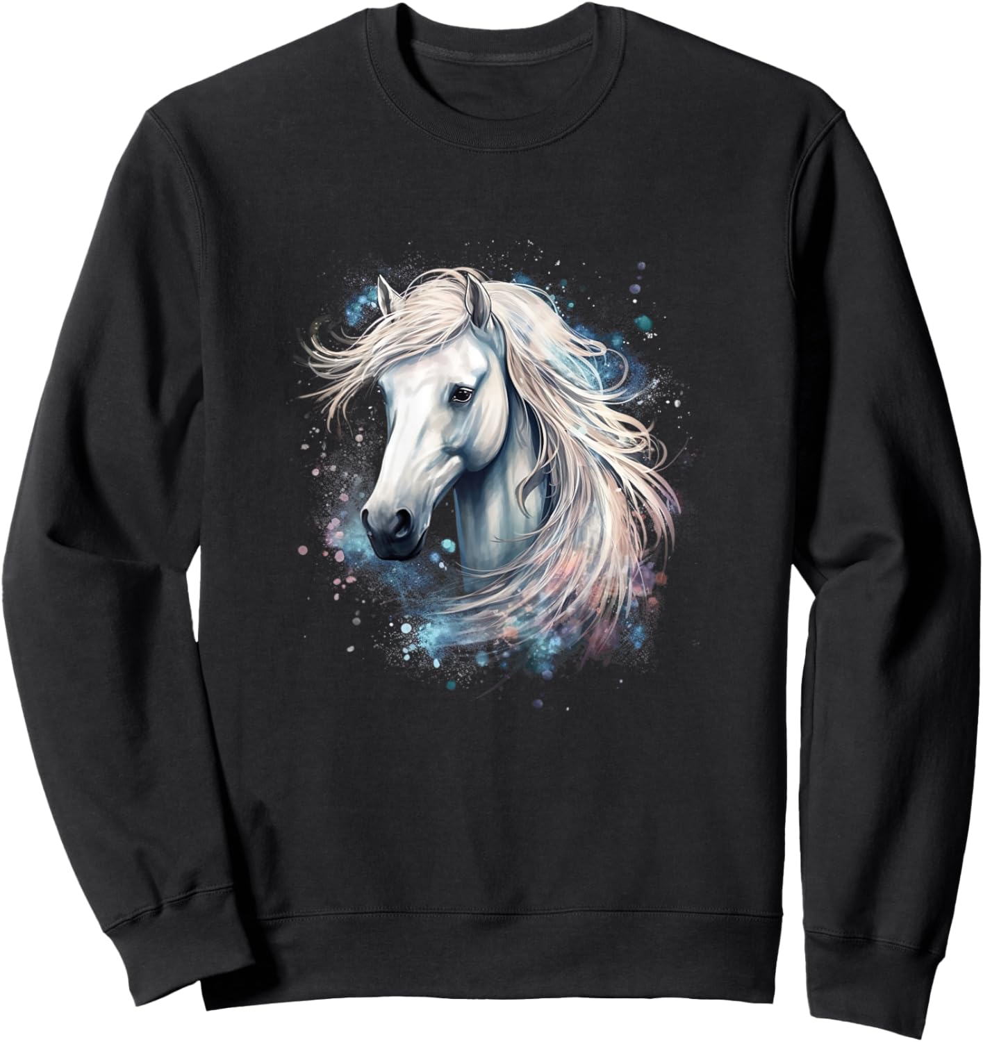 Horse Clothing And Girls Colorful Horse Sweatshirt - Sweatshirt | Black