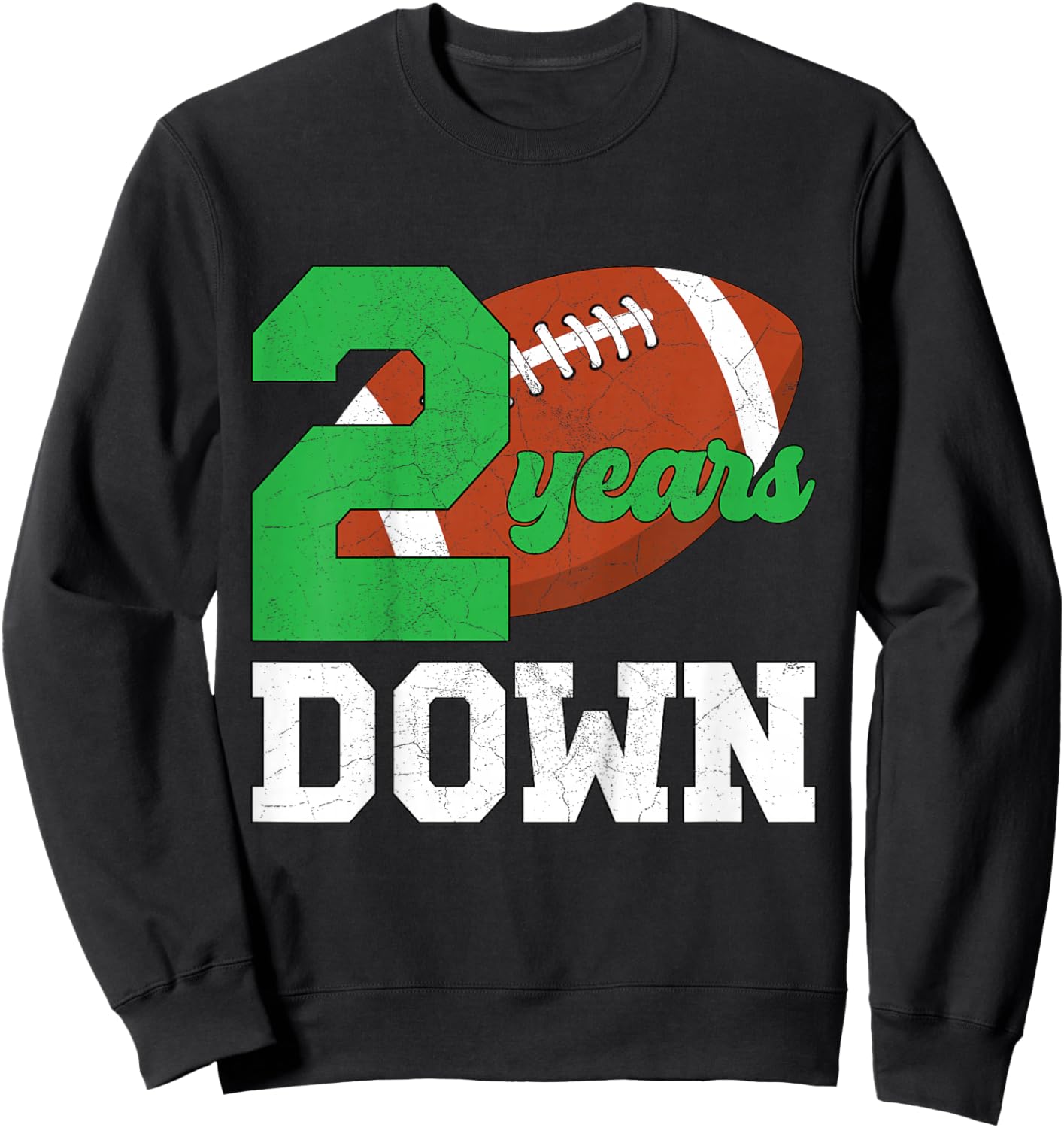 Kids 2nd Birthday Party Football Boy Two Year Old Football Player Sweatshirt - Sweatshirt | Black