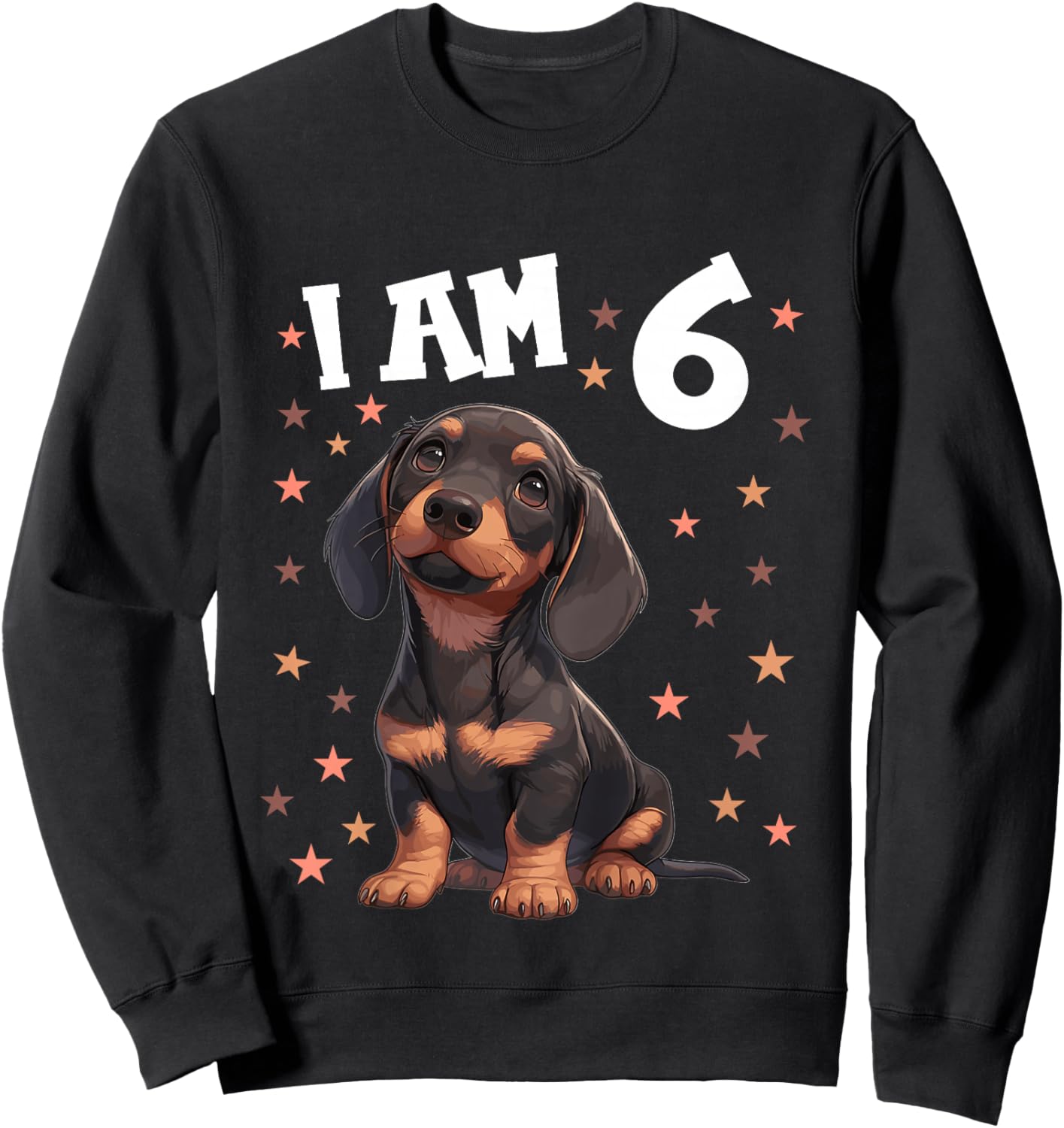 Kids 6 Years old 6th birthday Dachshunds Dachshund Sweatshirt - Sweatshirt | Black