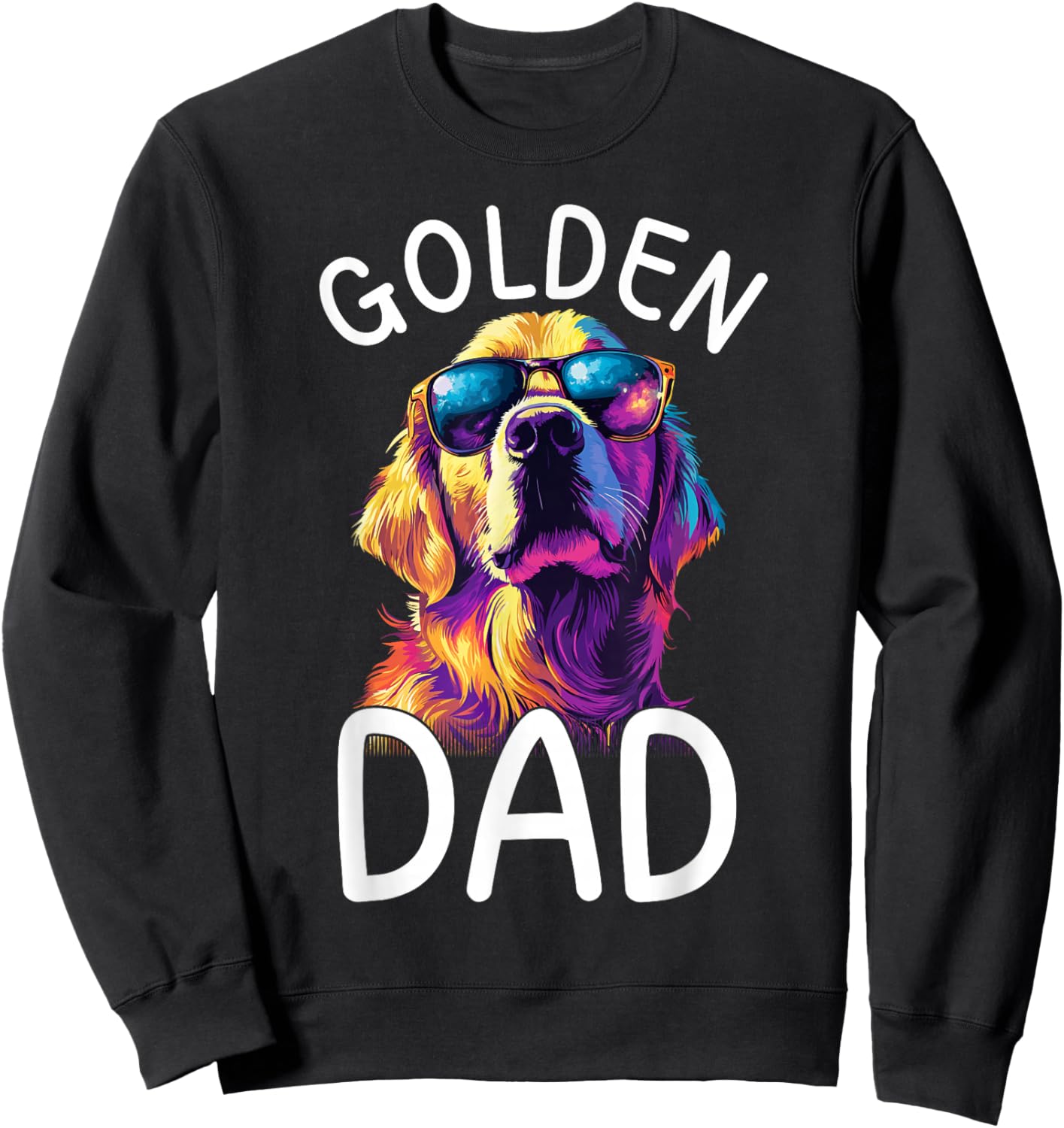 Golden Retriever Lovers Pop Art Golden Retriever Dad Sweatshirt - Sweatshirt | Black