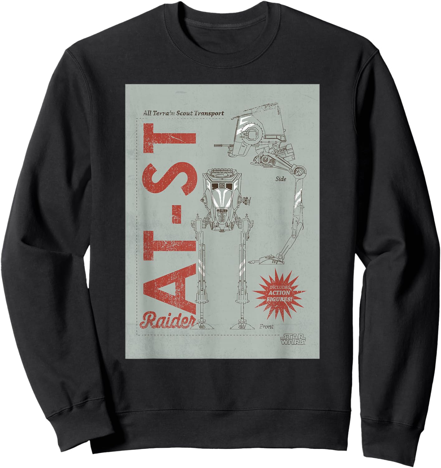 Star Wars The Mandalorian AT-ST Vintage Poster Sweatshirt - Sweatshirt | Black