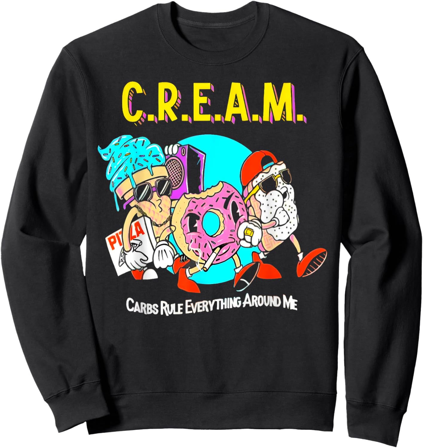 Carbs Rule Everything Around Me Fitness - Men's Gym Weightlifting Bodybuilding - Black - X-Small - Short Sleeve - Regular Fit - Cotton, Polyester - Unique Humorous Fitness Design Sweatshirt - Sweatshirt | Black