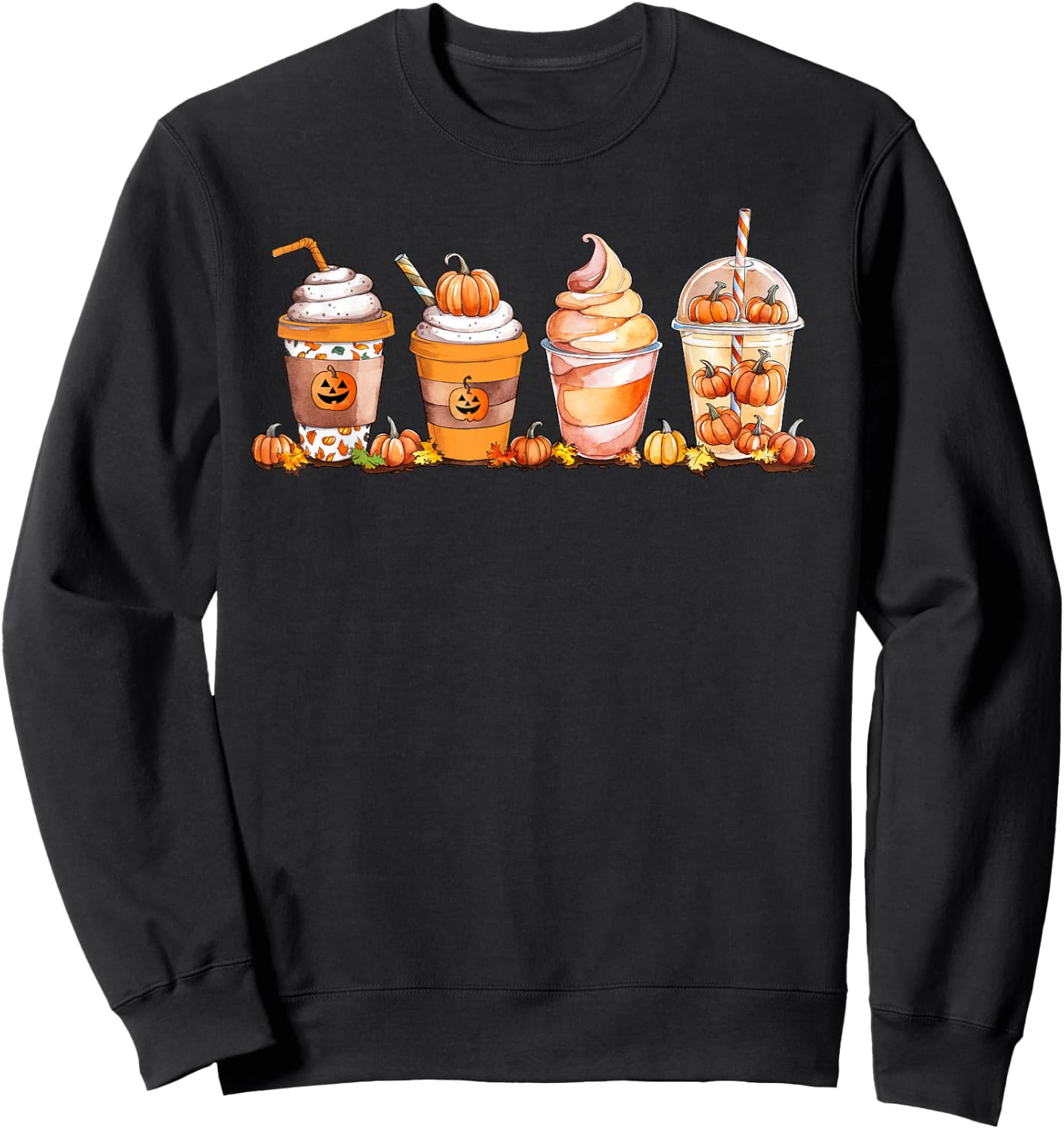 Pumpkin Spice Latte, Fall Coffee, Pumpkin Spice Thanksgiving Sweatshirt - Sweatshirt | Black