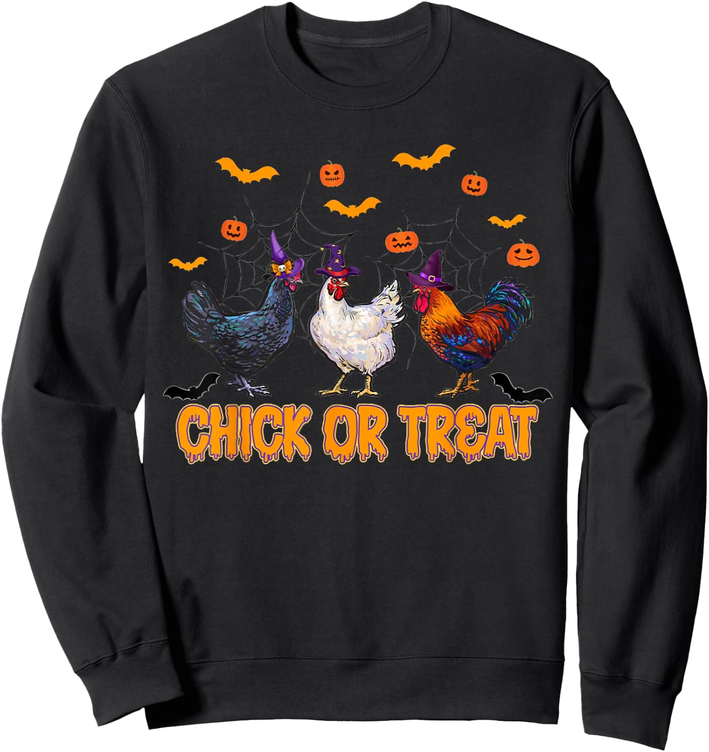 Cute Chicken Halloween Chick Or Treat Sweatshirt - Sweatshirt | Black