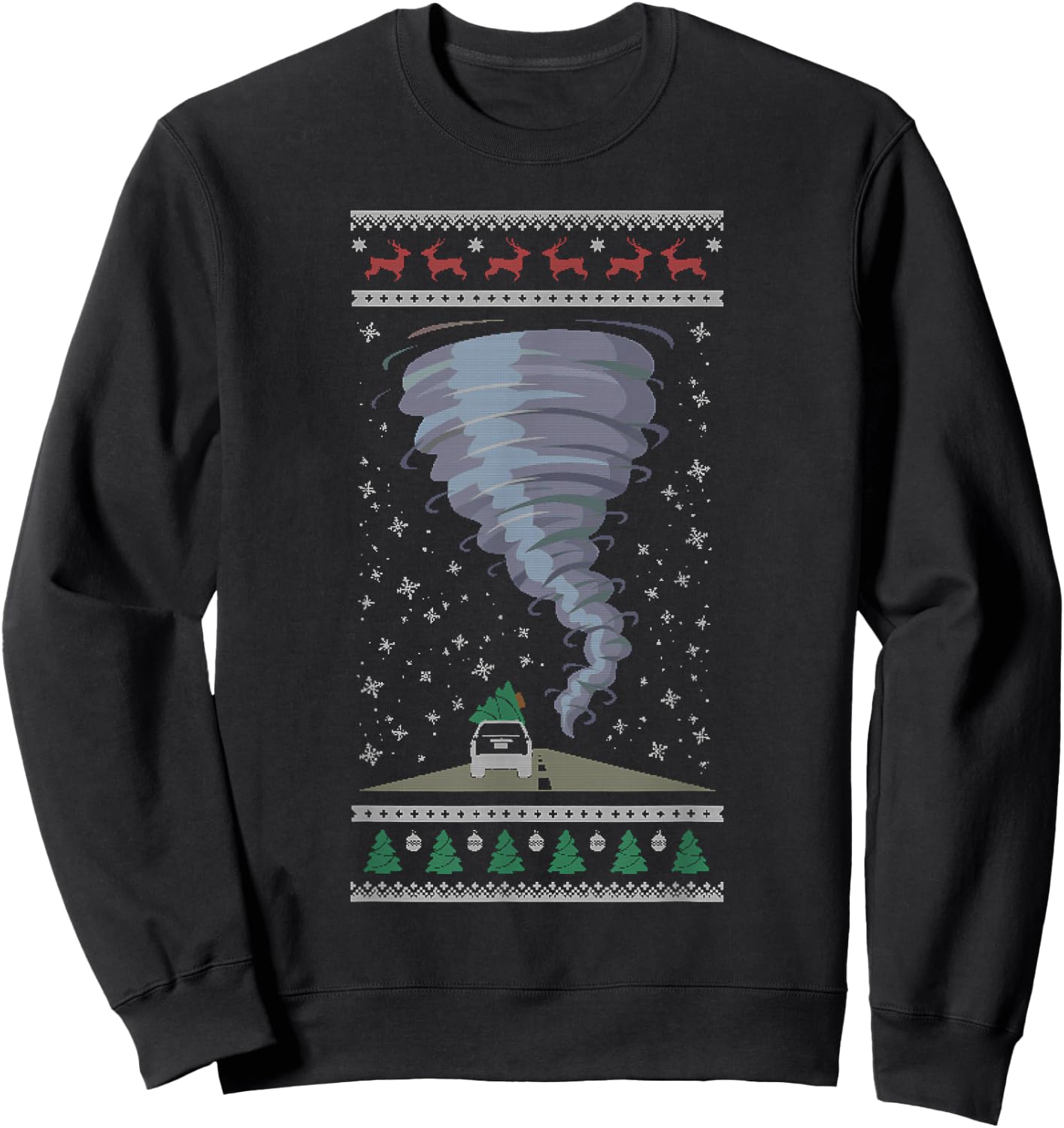 Tornado Chaser Xmas Weather Ugly Christmas Sweatshirt - Sweatshirt | Black