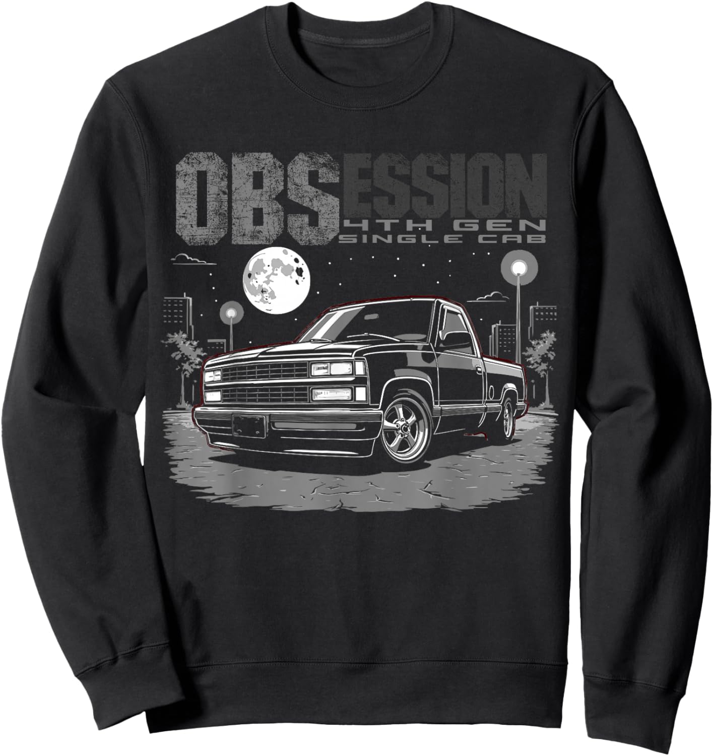 OBS Single Cab Truck Old Body Style Retro 4th Gen CK Truck Sweatshirt - Sweatshirt | Black