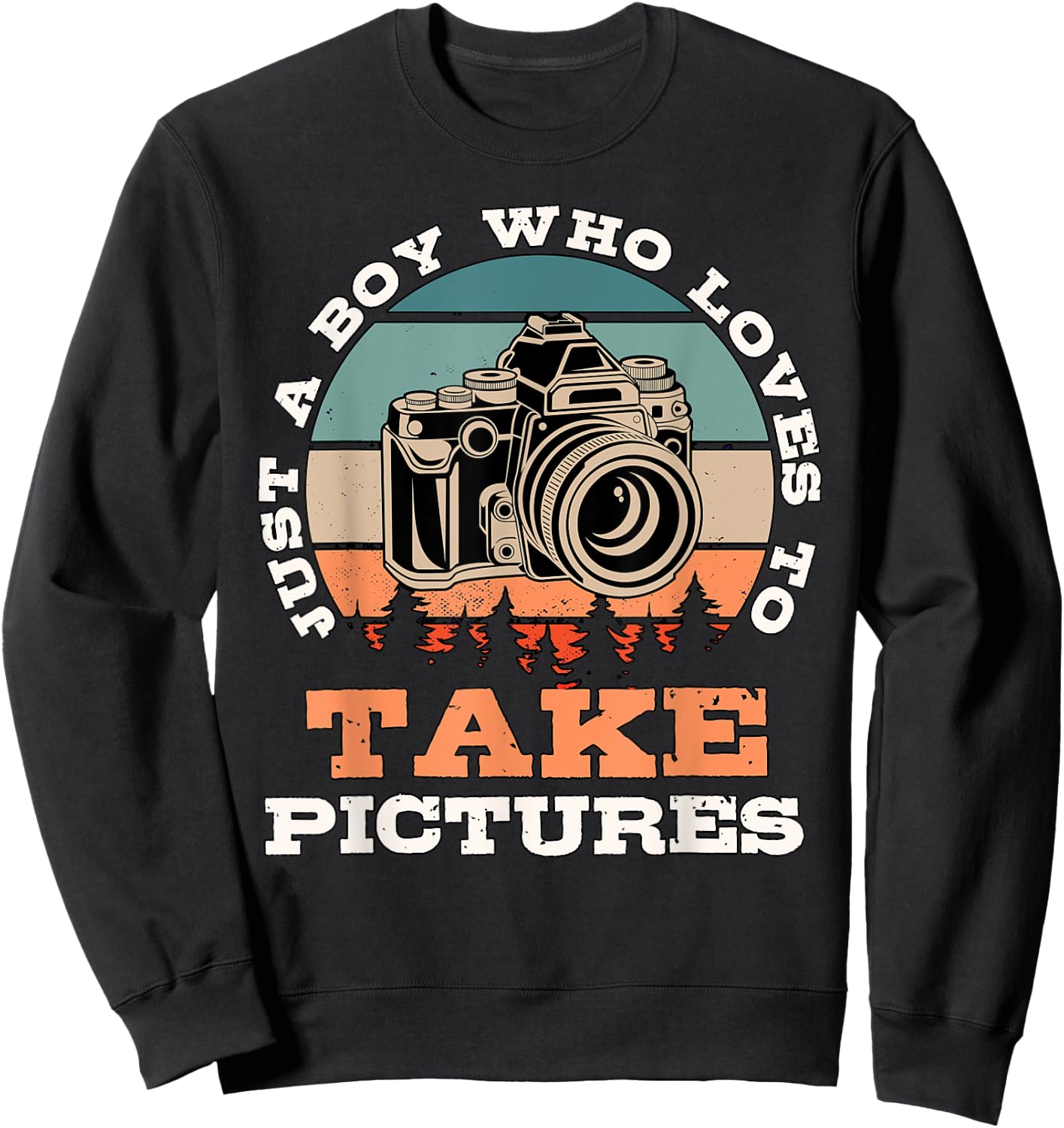 Boy Who Loves To Take Pictures Photographer Photography Sweatshirt - Sweatshirt | Black