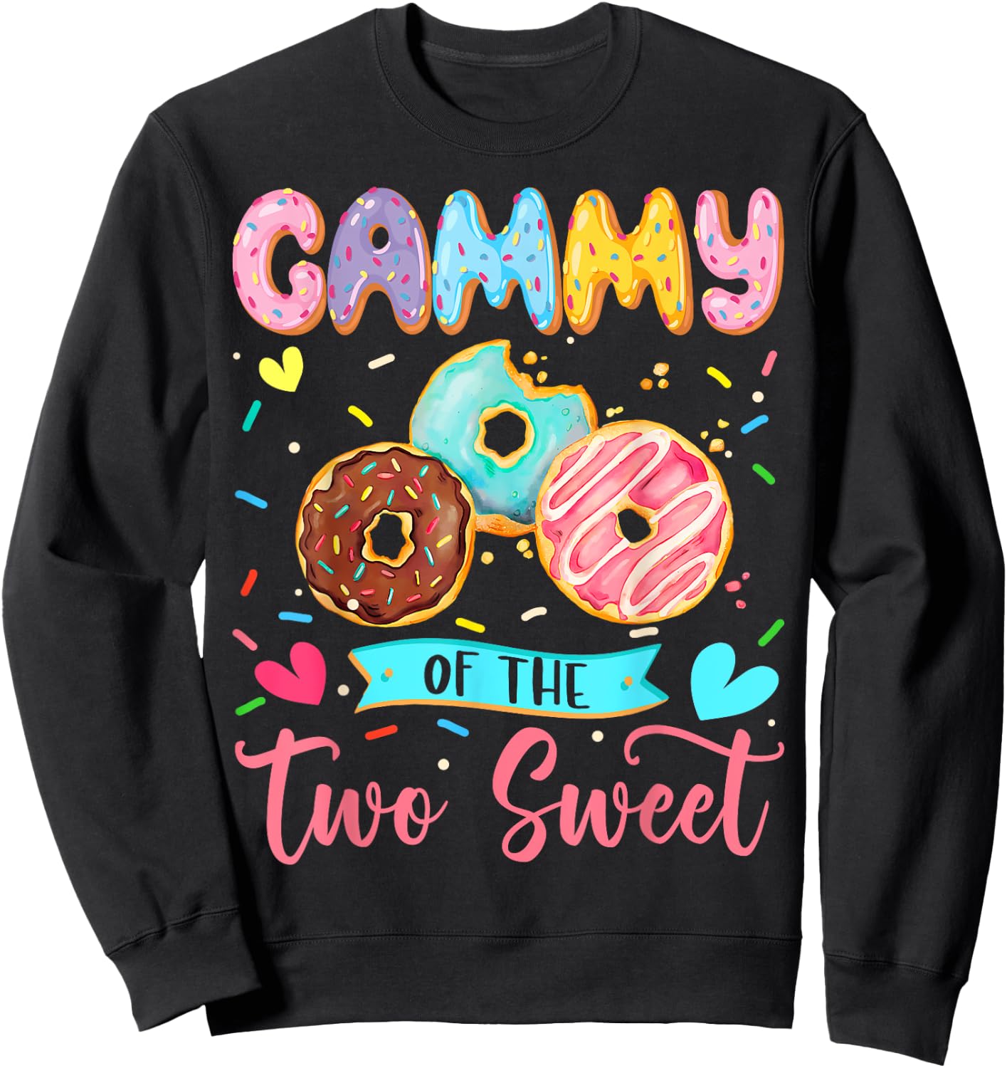 Gammy Of The Two Sweet 2Nd Birthday Girl Donut Matching Sweatshirt - Sweatshirt | Black
