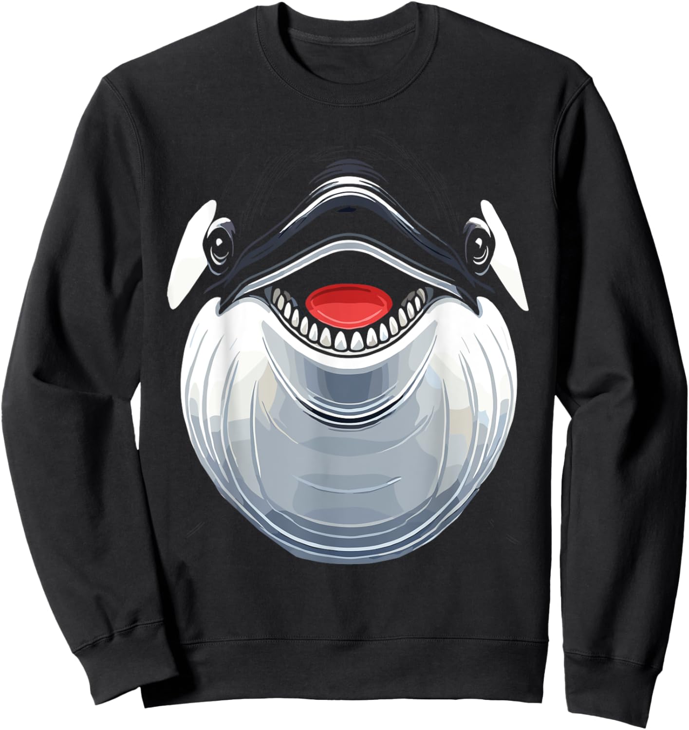 Funny orca whale costume, funny orca whale face costume Sweatshirt - Sweatshirt | Black