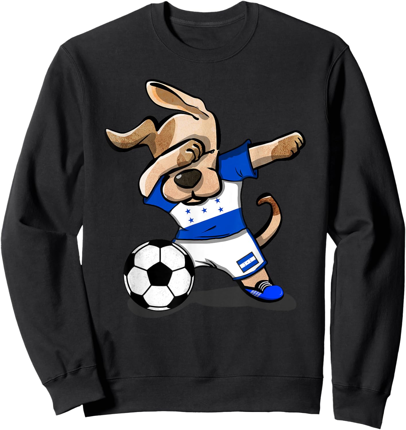 Dabbing Dog Honduras Soccer Honduran Flag Football Lovers Women Kids Sweatshirt - Sweatshirt | Black