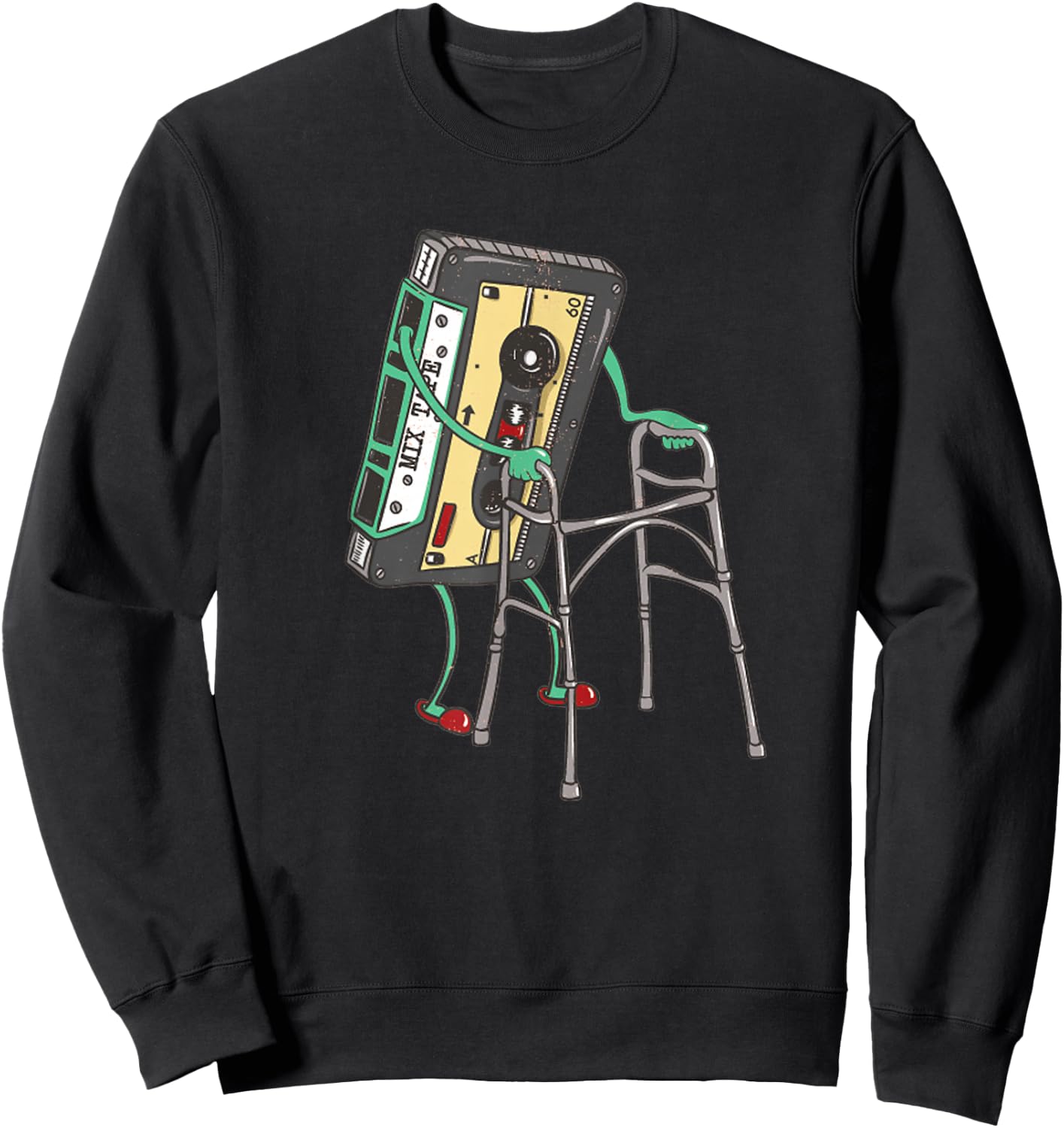 Funny Retro Cassette Tape Vintage Mixtape 80s 1980s Hip Hop Sweatshirt - Sweatshirt | Black