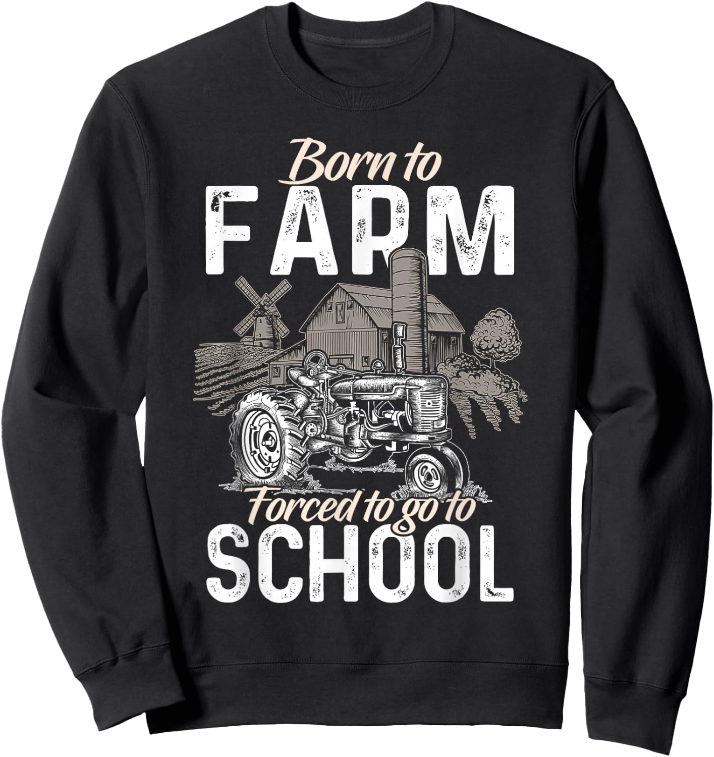Funny Farmer Shirt Men Tractor Boys Tractor Lover Rancher Sweatshirt - Sweatshirt | Black