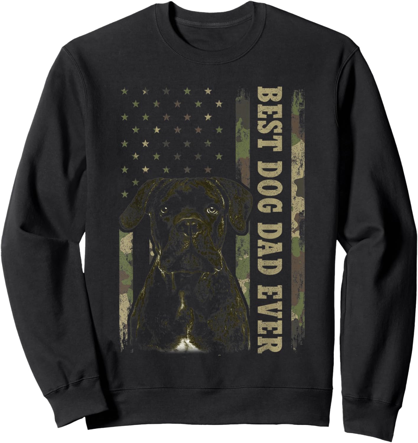 Best Corso Cane Dad Ever Shirt, Camo USA Flag Dog Dad Women Sweatshirt - Sweatshirt | Black