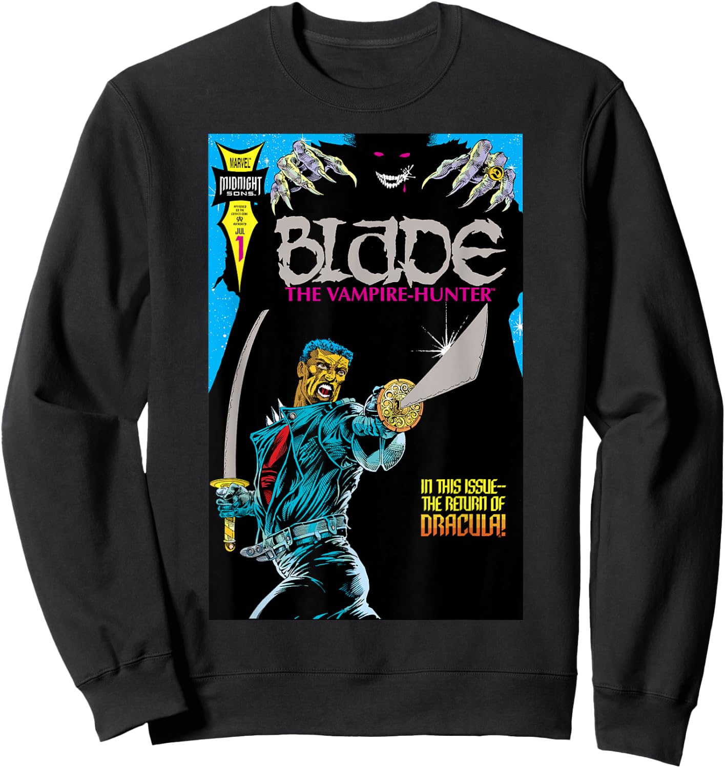 Marvel Blade The Return of Dracula Comic Cover Sweatshirt - Sweatshirt | Black