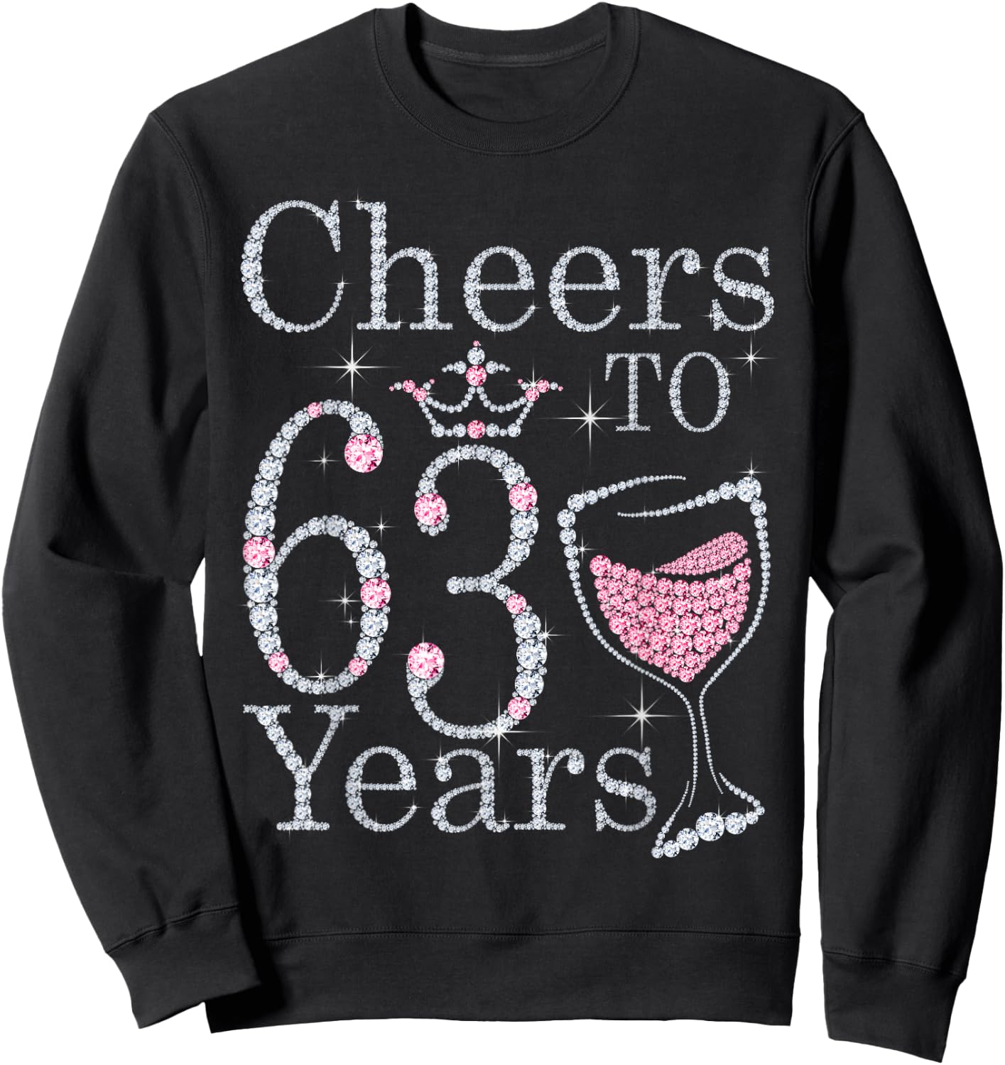 Cheers to 63 Years 1959 63rd Birthday Gift Sweatshirt - Sweatshirt | Black