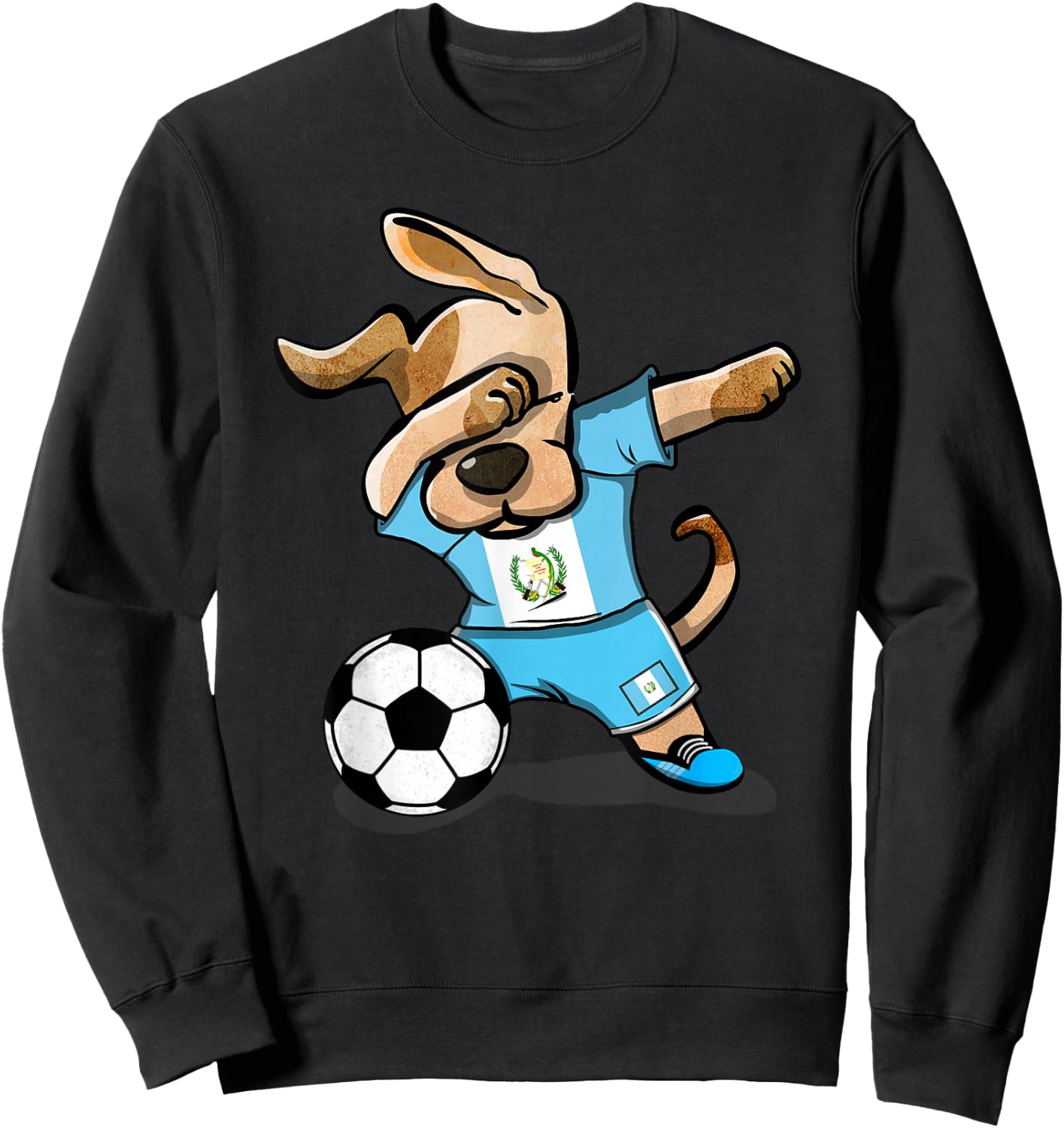 Dabbing Dog Guatemala Soccer Guatemalan Flag Football Lovers Sweatshirt - Sweatshirt | Black