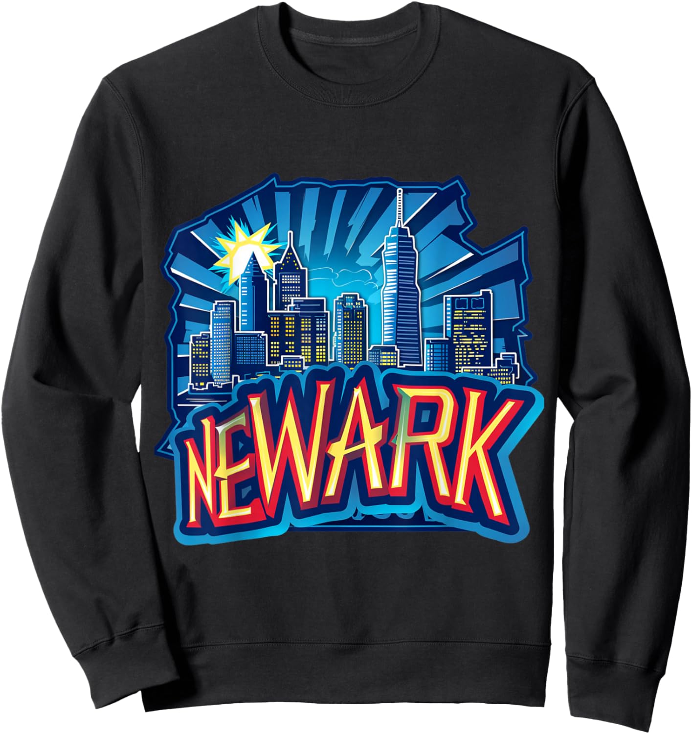 Newark New Jersey NJ Downtown Skyline City Pride Urban Vibes Sweatshirt - Sweatshirt | Black