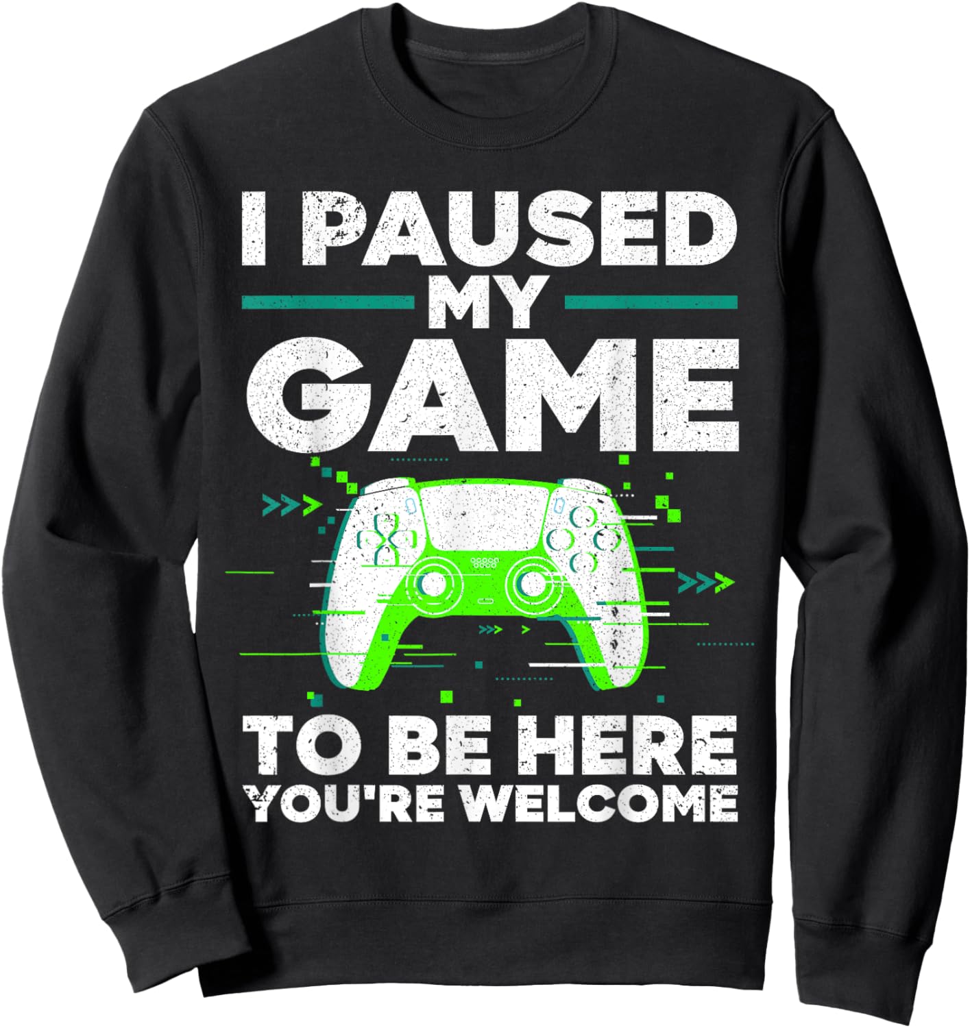 Cool Video Gamer Boys Kids Game Paused Gaming Gamers Sweatshirt - Sweatshirt | Black