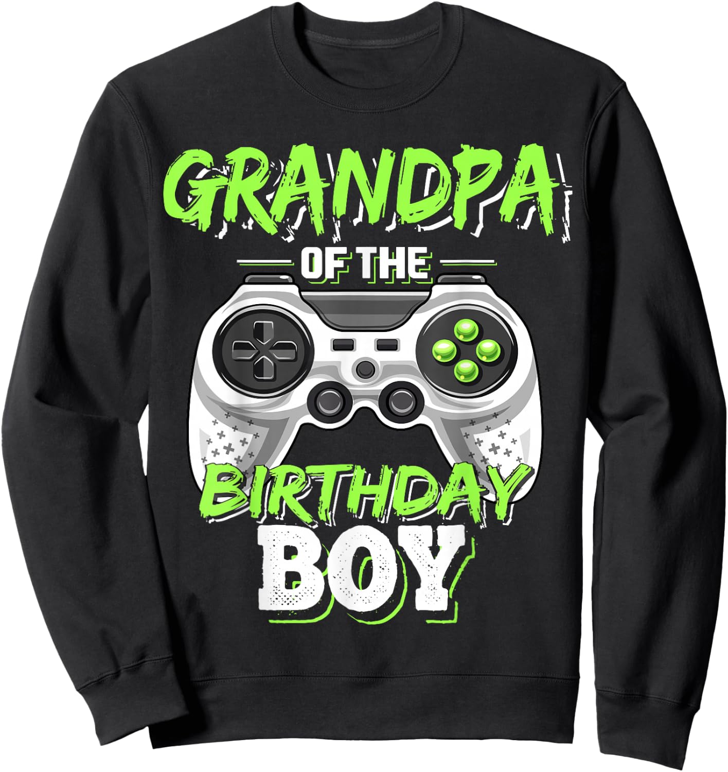 Grandpa of the Birthday Boy Matching Video Game Birthday Sweatshirt - Sweatshirt | Black