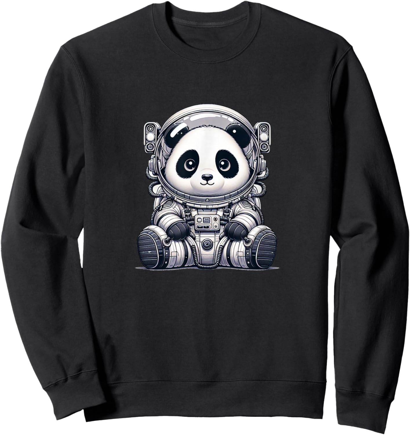 Cute Panda Astronaut Sweatshirt - Sweatshirt | Black