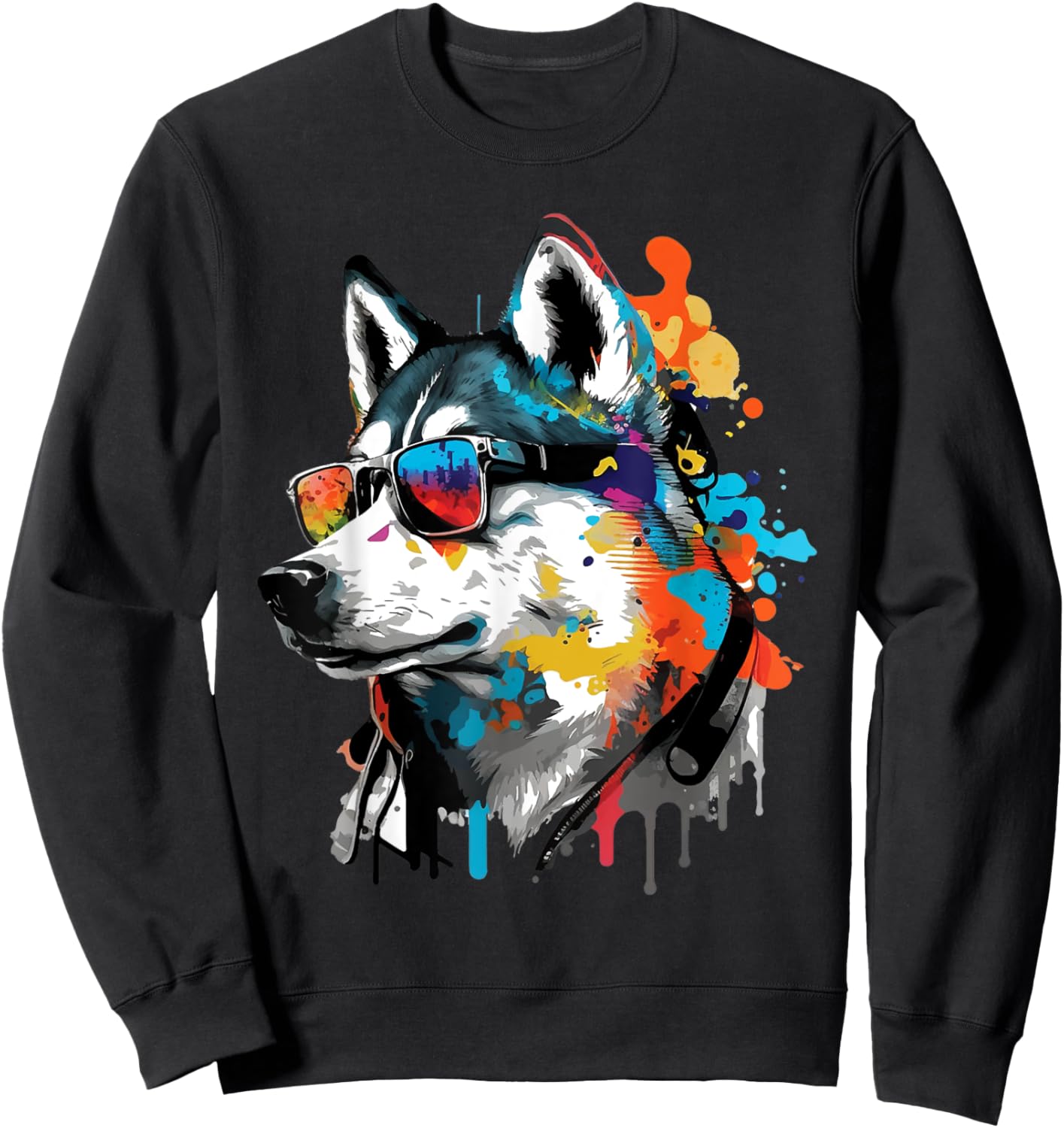 Cool Siberian Husky - Dog Lover Huskies Puppies Puppy Sweatshirt - Sweatshirt | Black