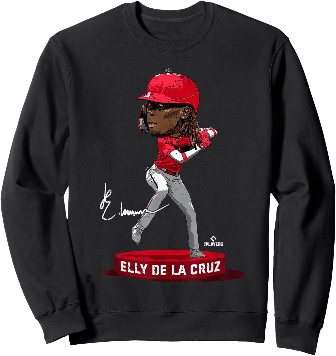 Bobblehead Elly De La Cruz Cincinnati MLBPA Sweatshirt - Sweatshirt | Black