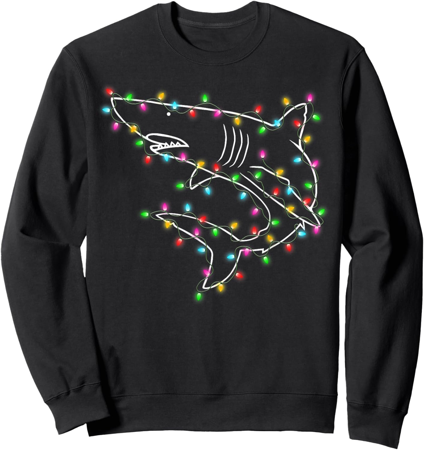 Sharks Tree Christmas Sweater Xmas Pet Animal Shark Lover Sweatshirt - Sweatshirt | Black