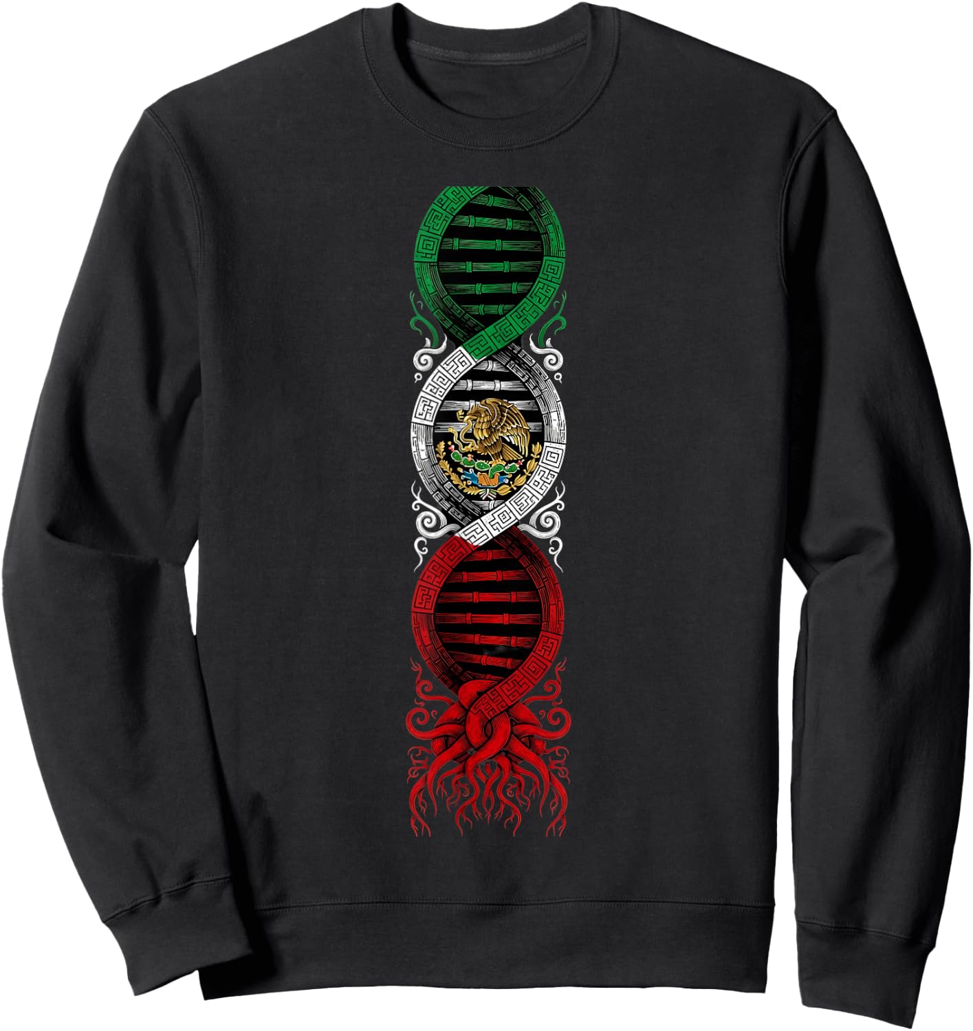 Mexico Flag Mexican Pride Mexican Roots Mexican Flag Sweatshirt - Sweatshirt | Black