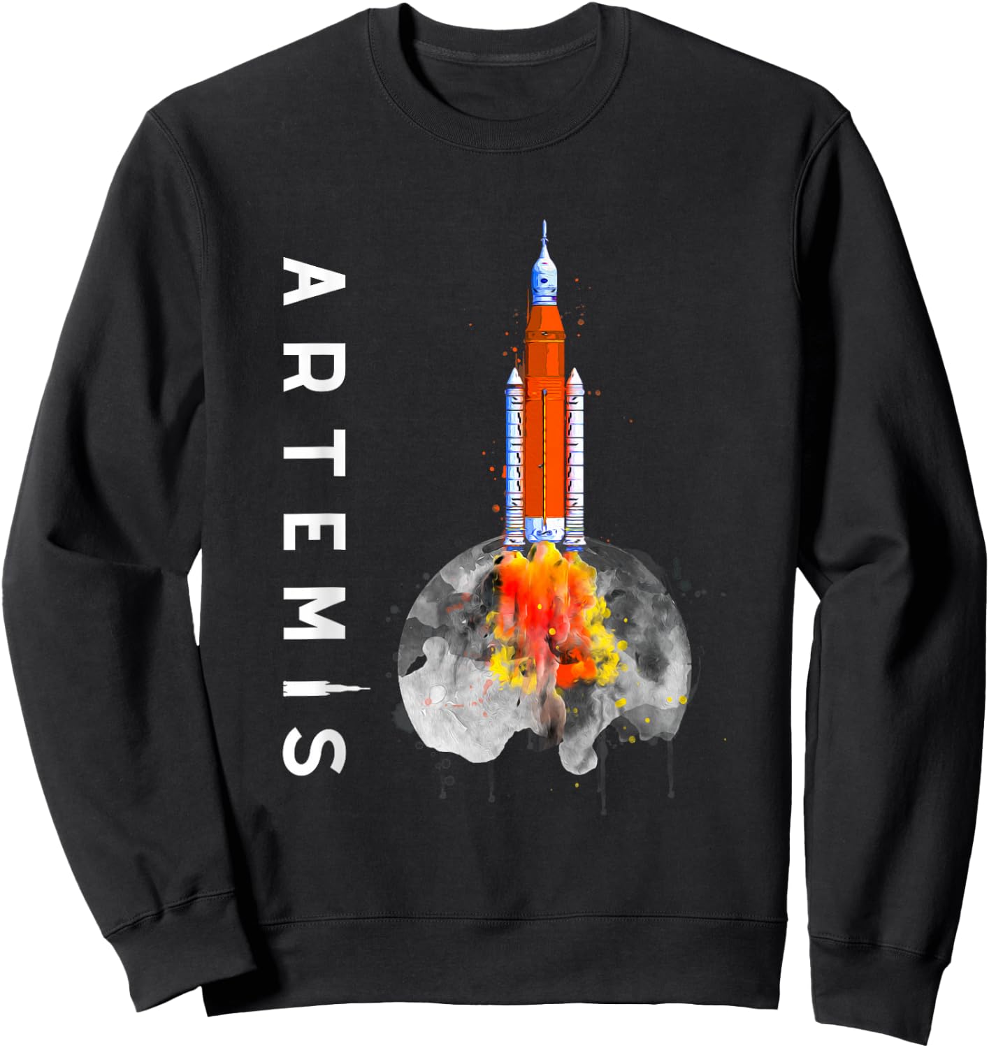 Artemis 1 SLS Rocket Launch Mission To The Moon And Beyond Sweatshirt - Sweatshirt | Black