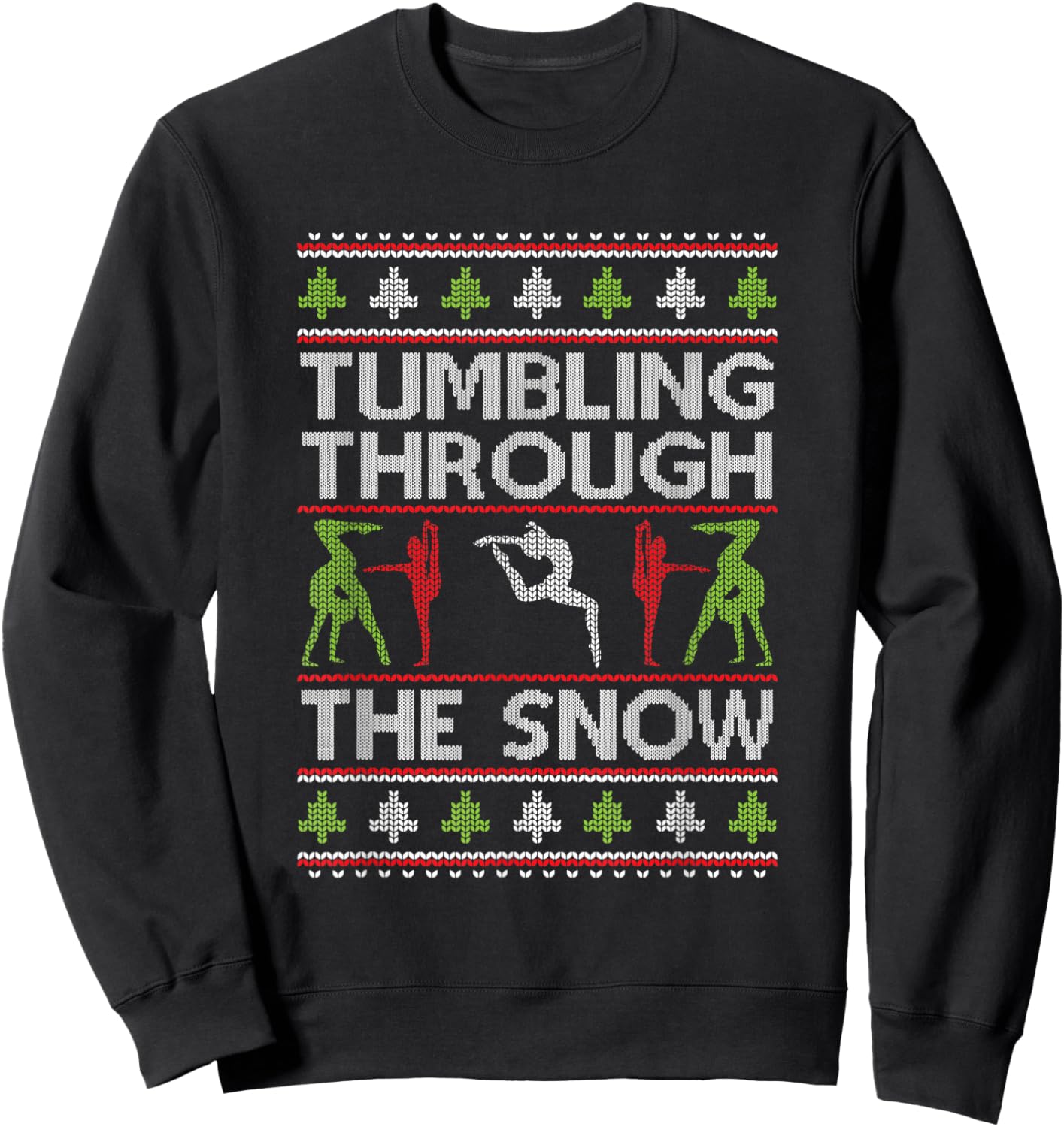 Handstand Santa Gymnastics Merry Flippin Christmas Gymnast Sweatshirt - Sweatshirt | Black