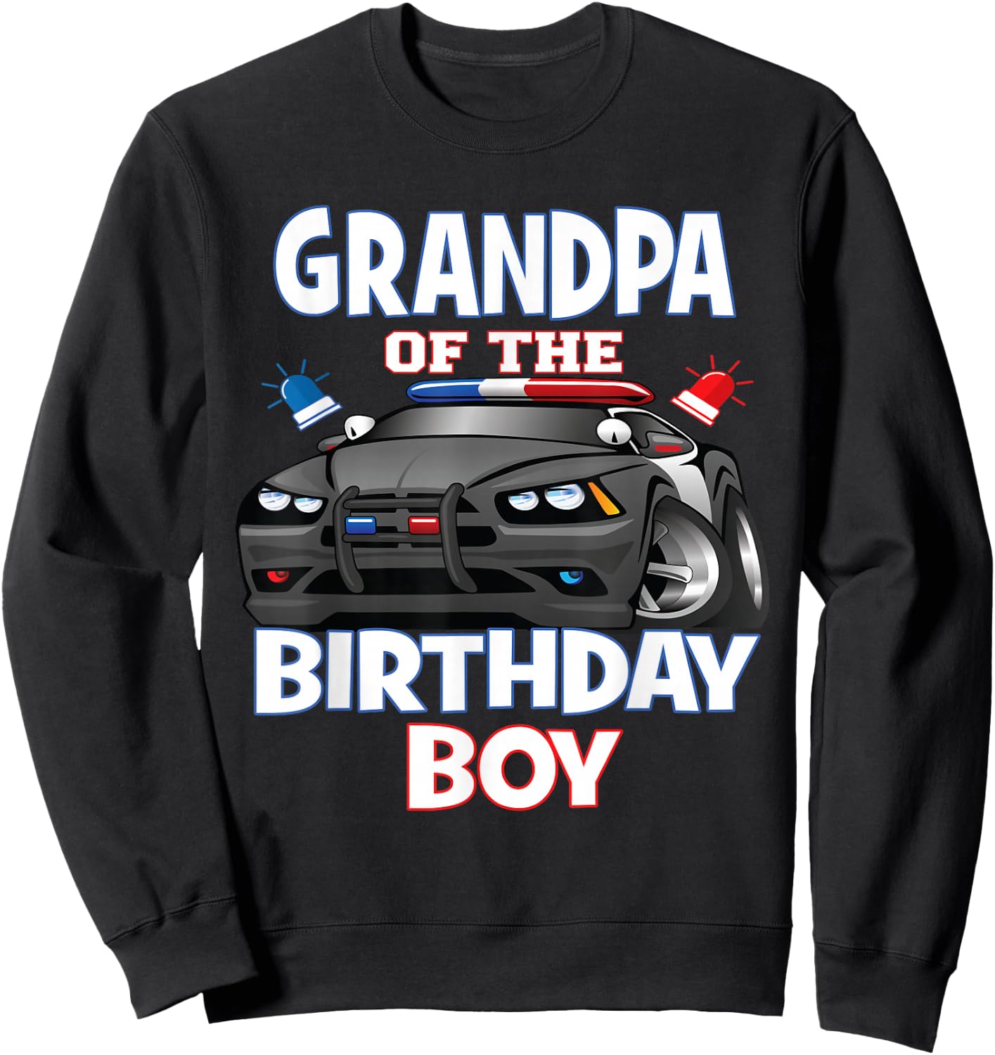 Grandpa Of The Birthday Boy Policeman Officer Party Sweatshirt - Sweatshirt | Black