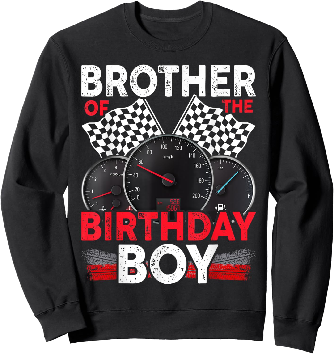 Race Car Brother Of The Birthday Boy Racing Family Pit Crew Sweatshirt - Sweatshirt | Black